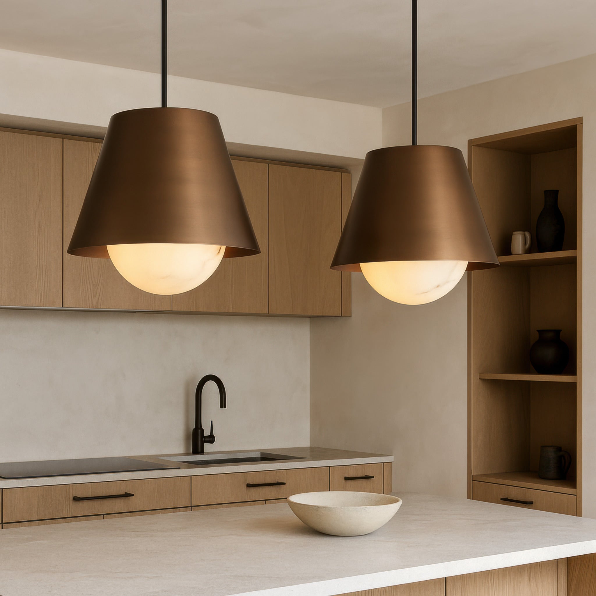 Rock On 4 Light Pendant - Brontourage/Matte Black