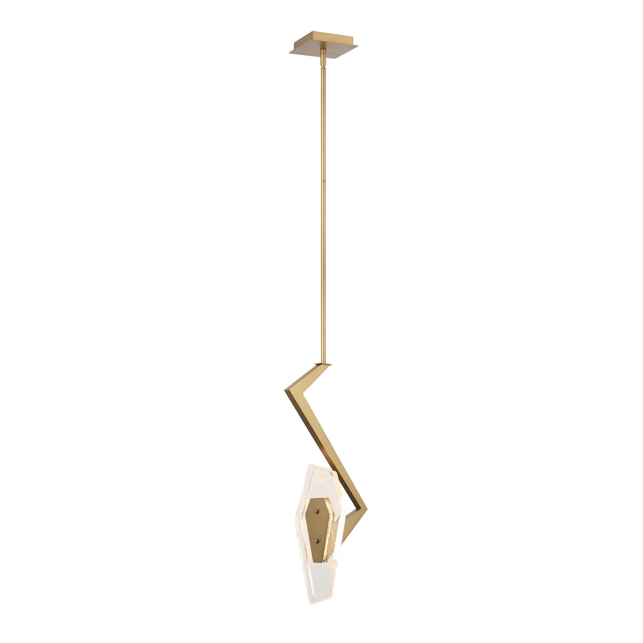Down the Wrong Path 1 Light Pendant - Brass Kisser