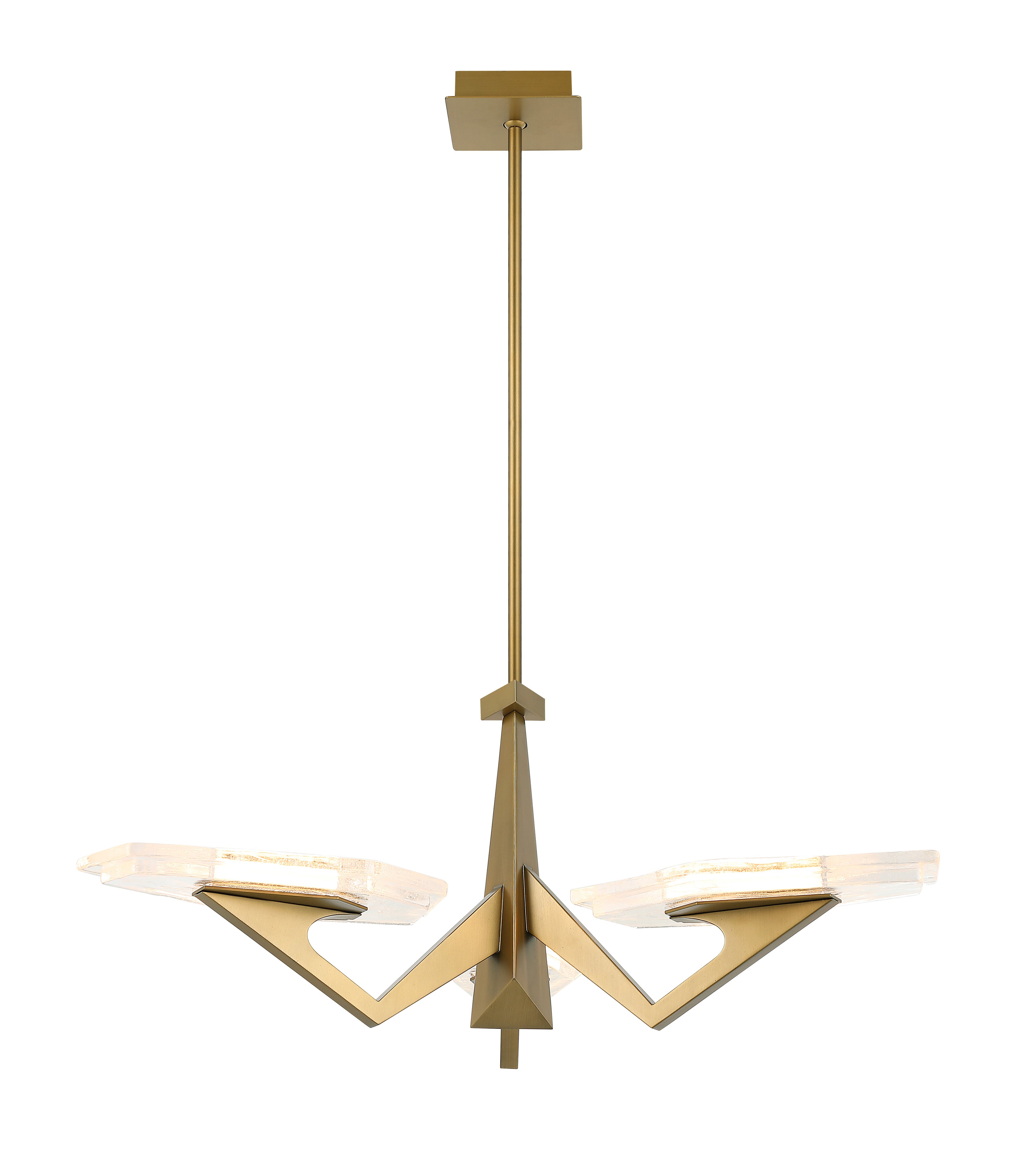 Down the Wrong Path 3 Light Pendant - Brass Kisser