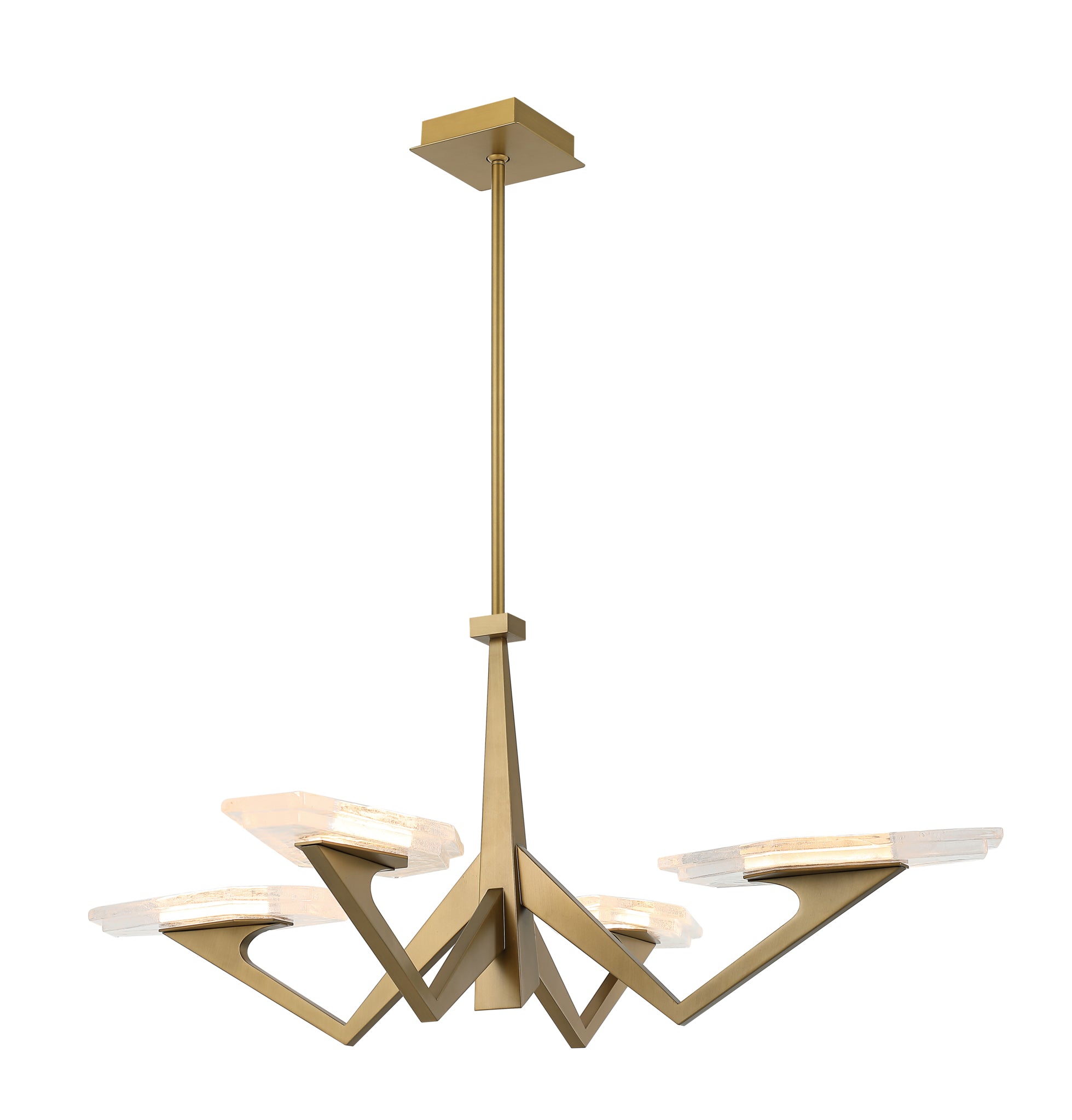 Down the Wrong Path 4 Light Pendant - Brass Kisser