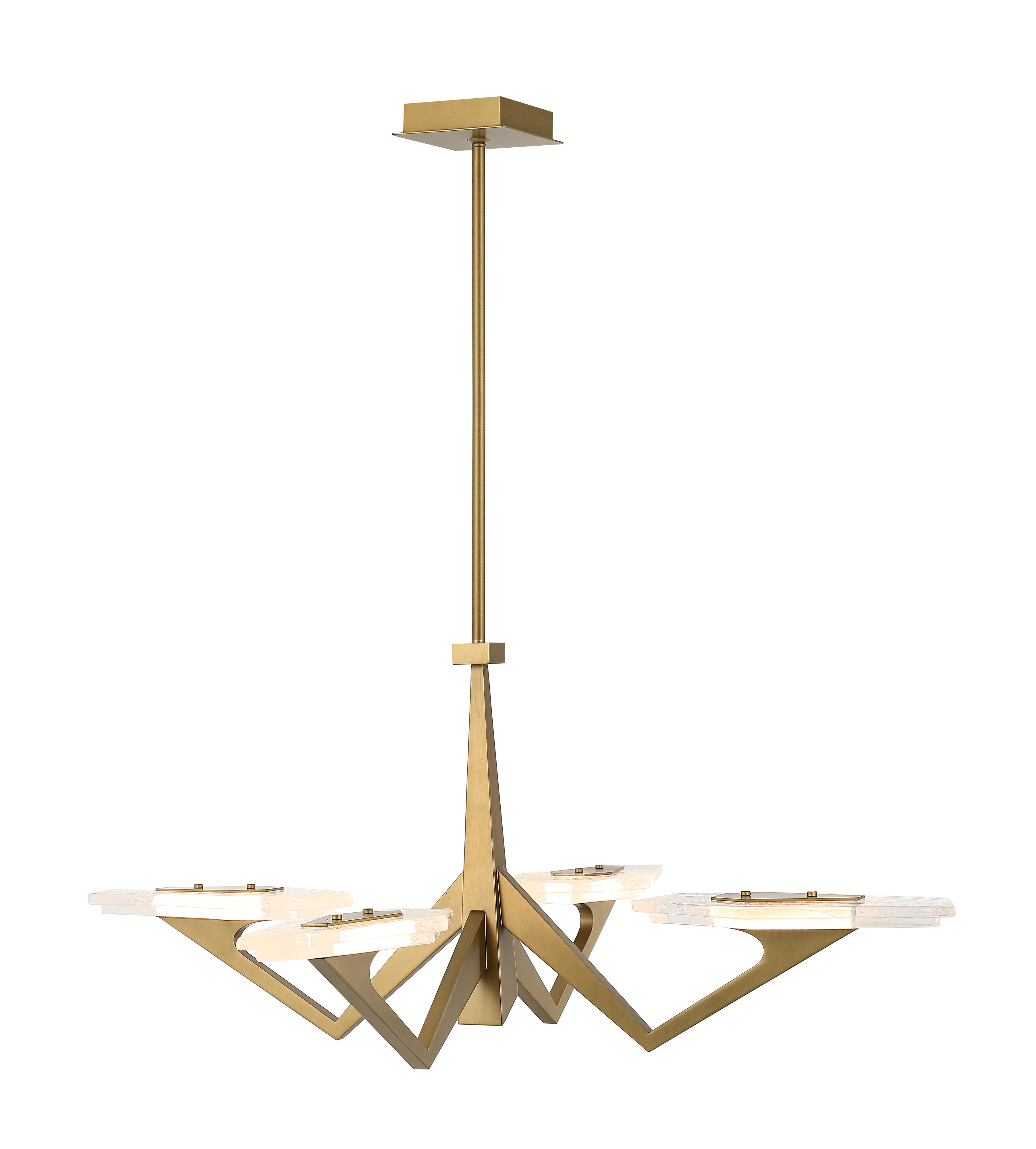 Down the Wrong Path 4 Light Pendant - Brass Kisser