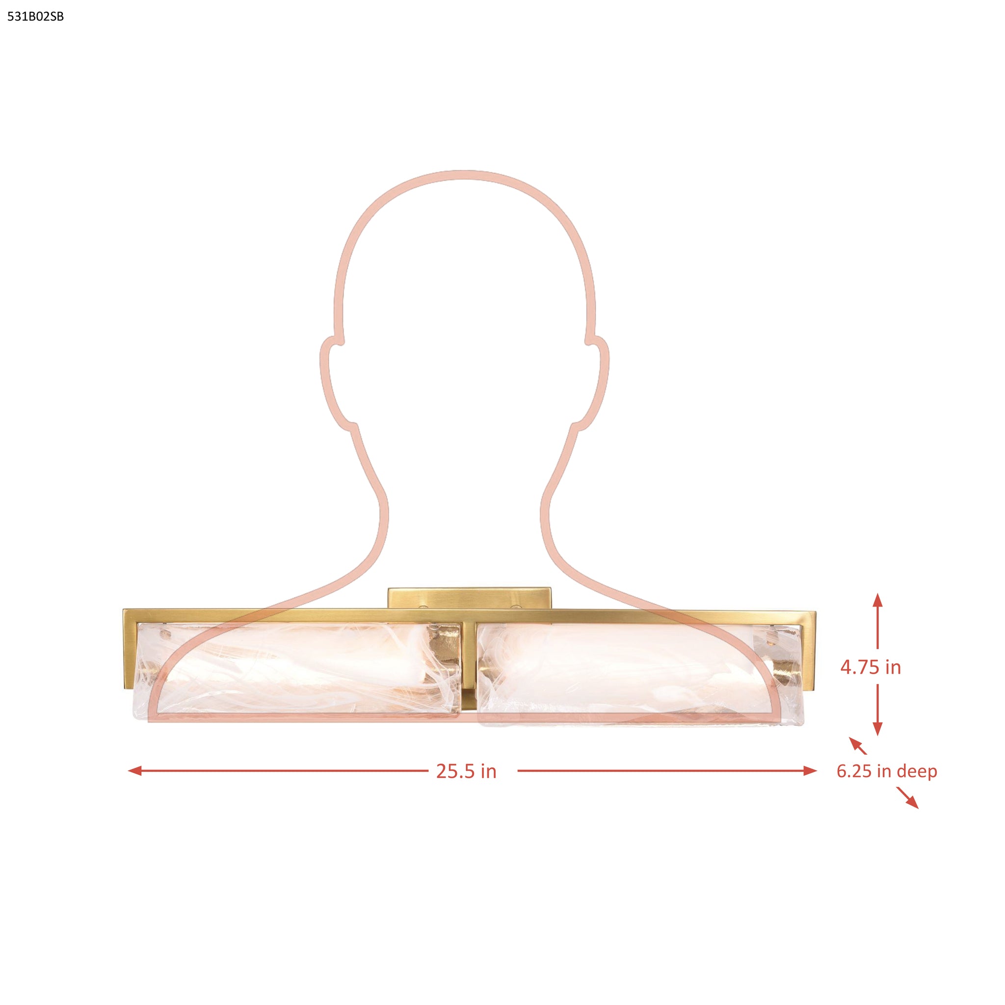 Mingle 2 Light Bath - Satin Brass