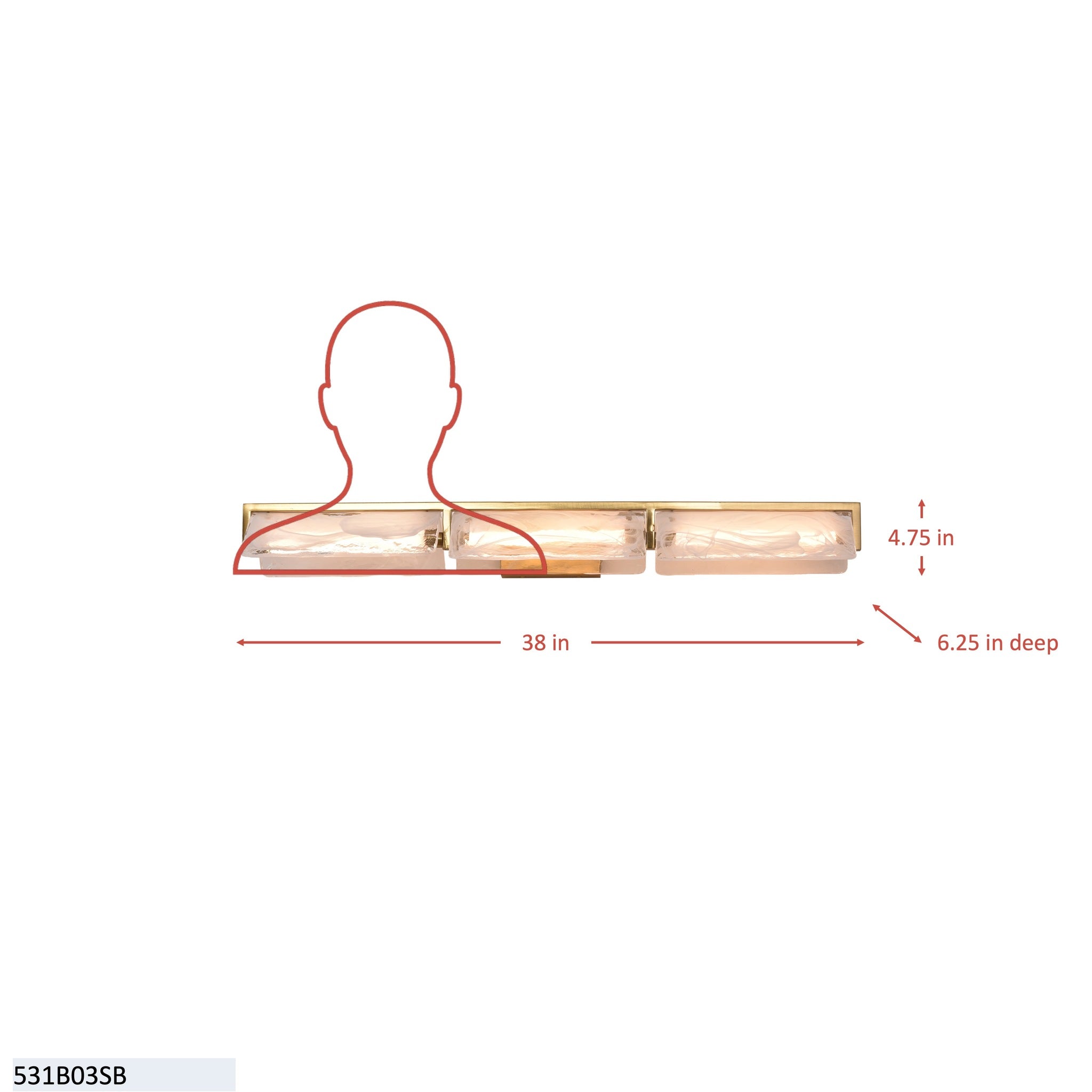 Mingle 3 Light Bath - Satin Brass