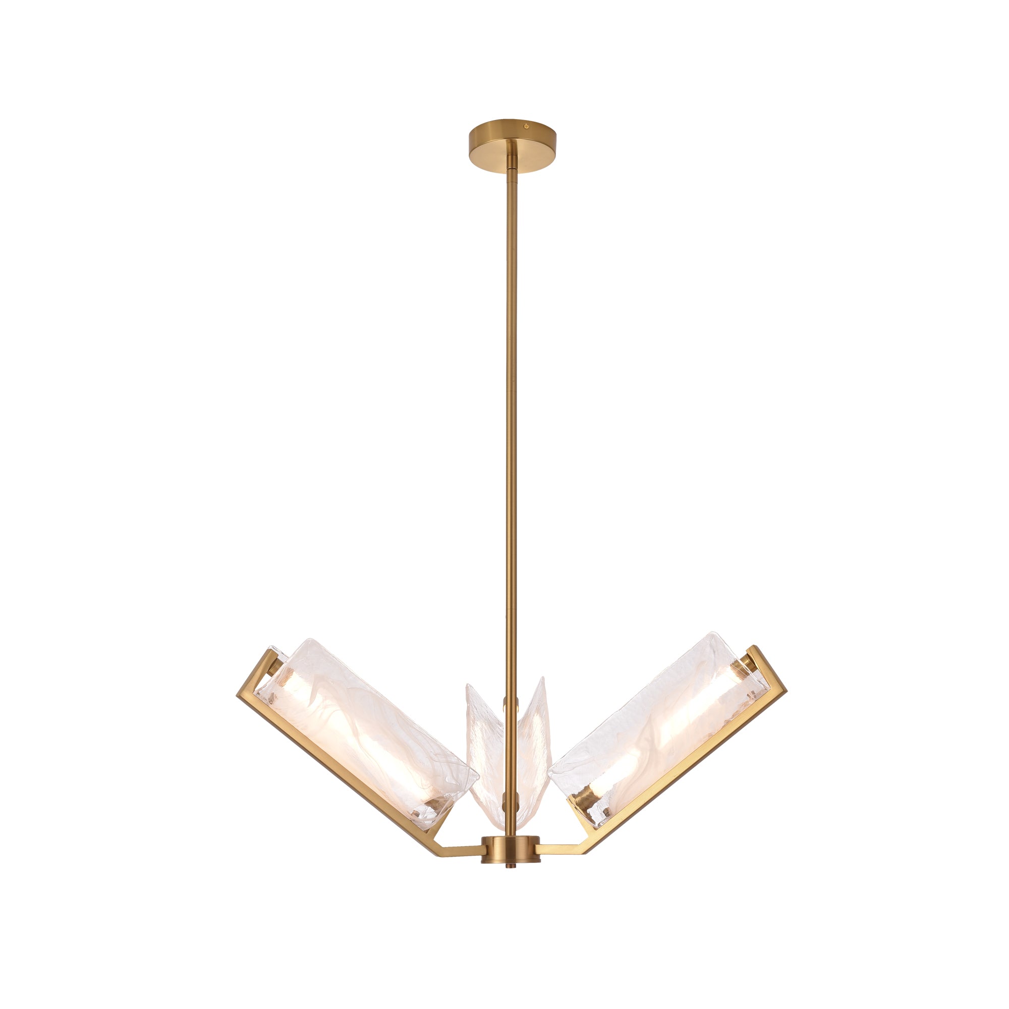 Mingle 3-Light Chandelier - Satin Brass