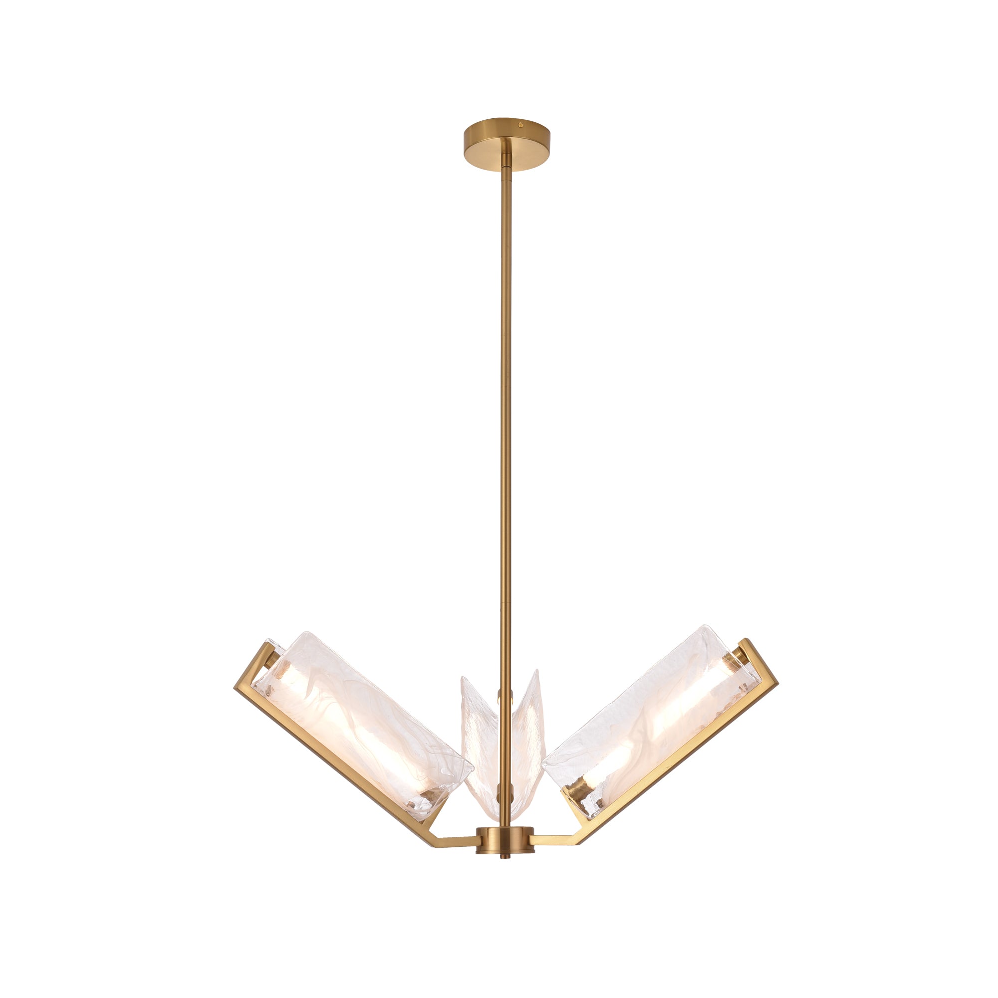 Mingle 3 Light Chandelier - Satin Brass