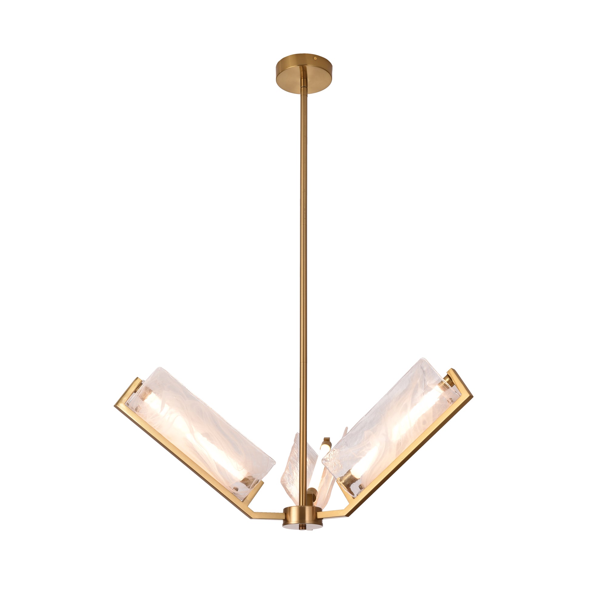 Mingle 3-Light Chandelier - Satin Brass