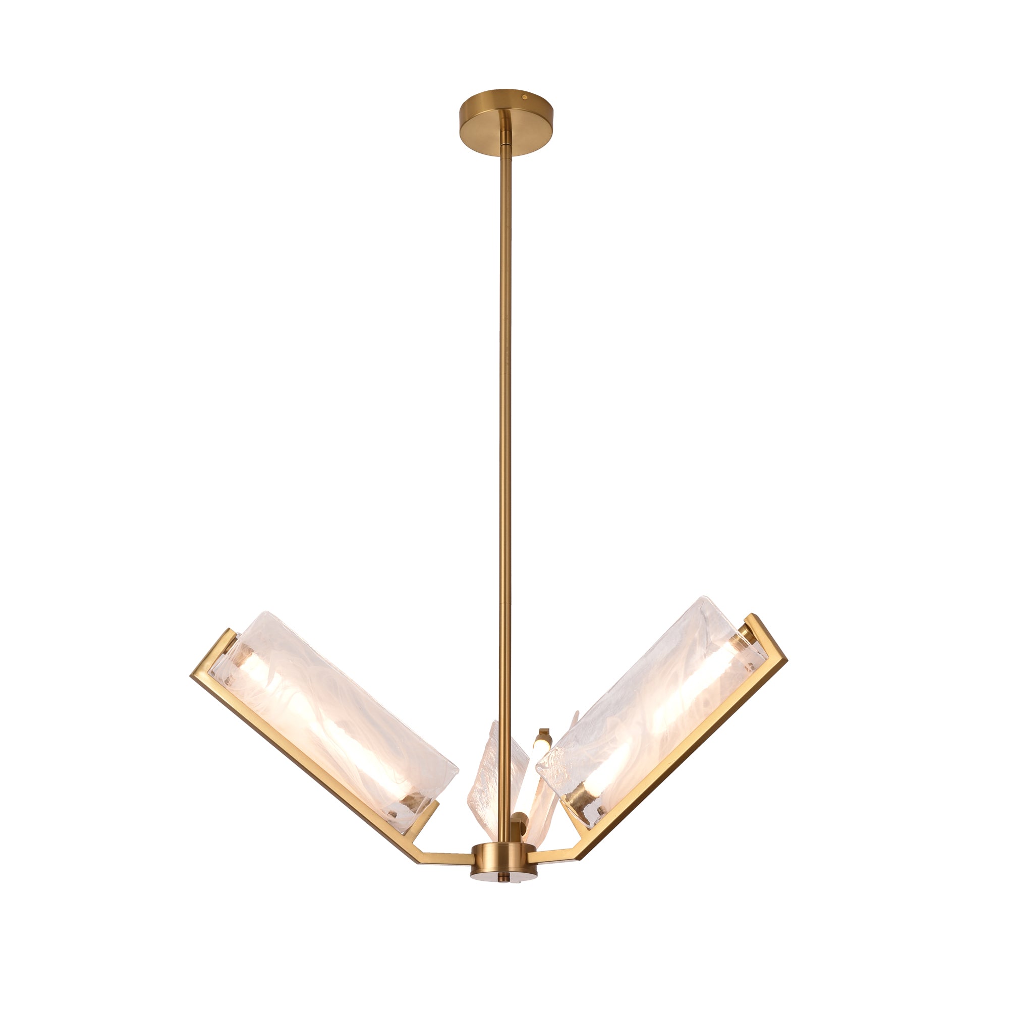 Mingle 3 Light Chandelier - Satin Brass
