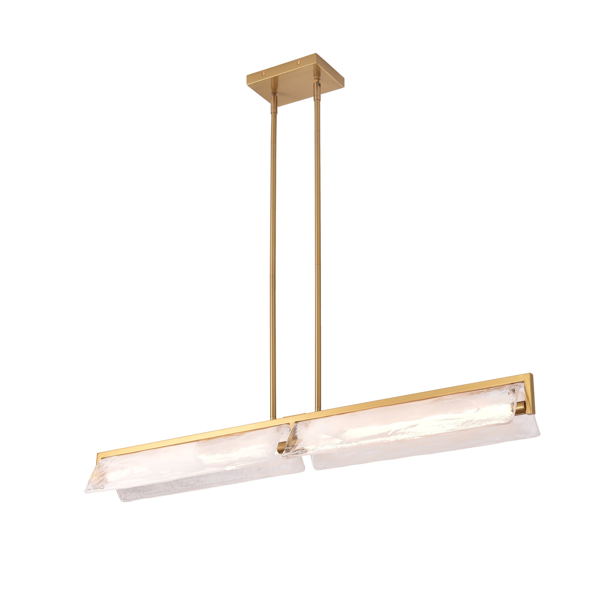 Mingle 2 Light Medium Linear - Satin Brass