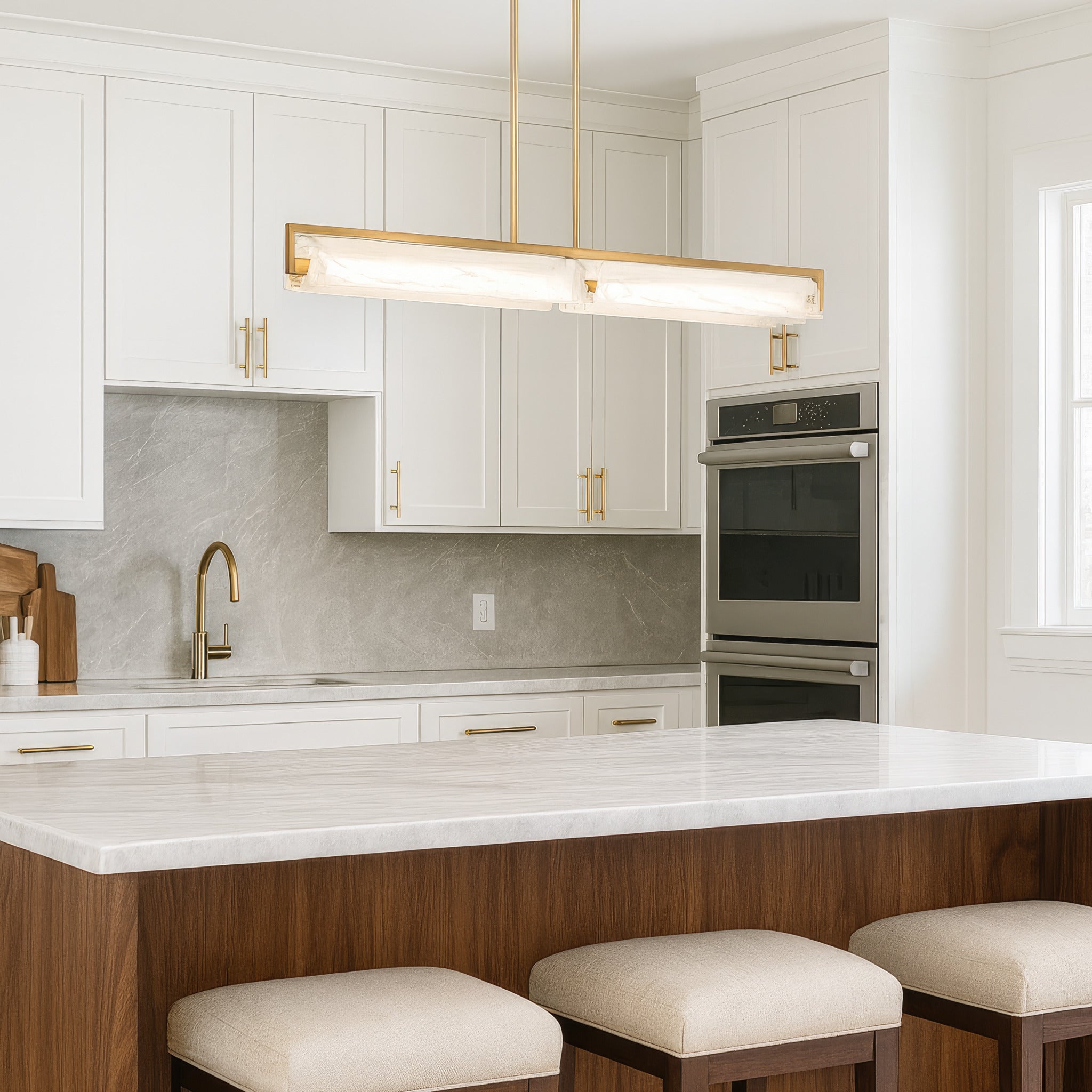 Mingle 2 Light Medium Linear - Satin Brass
