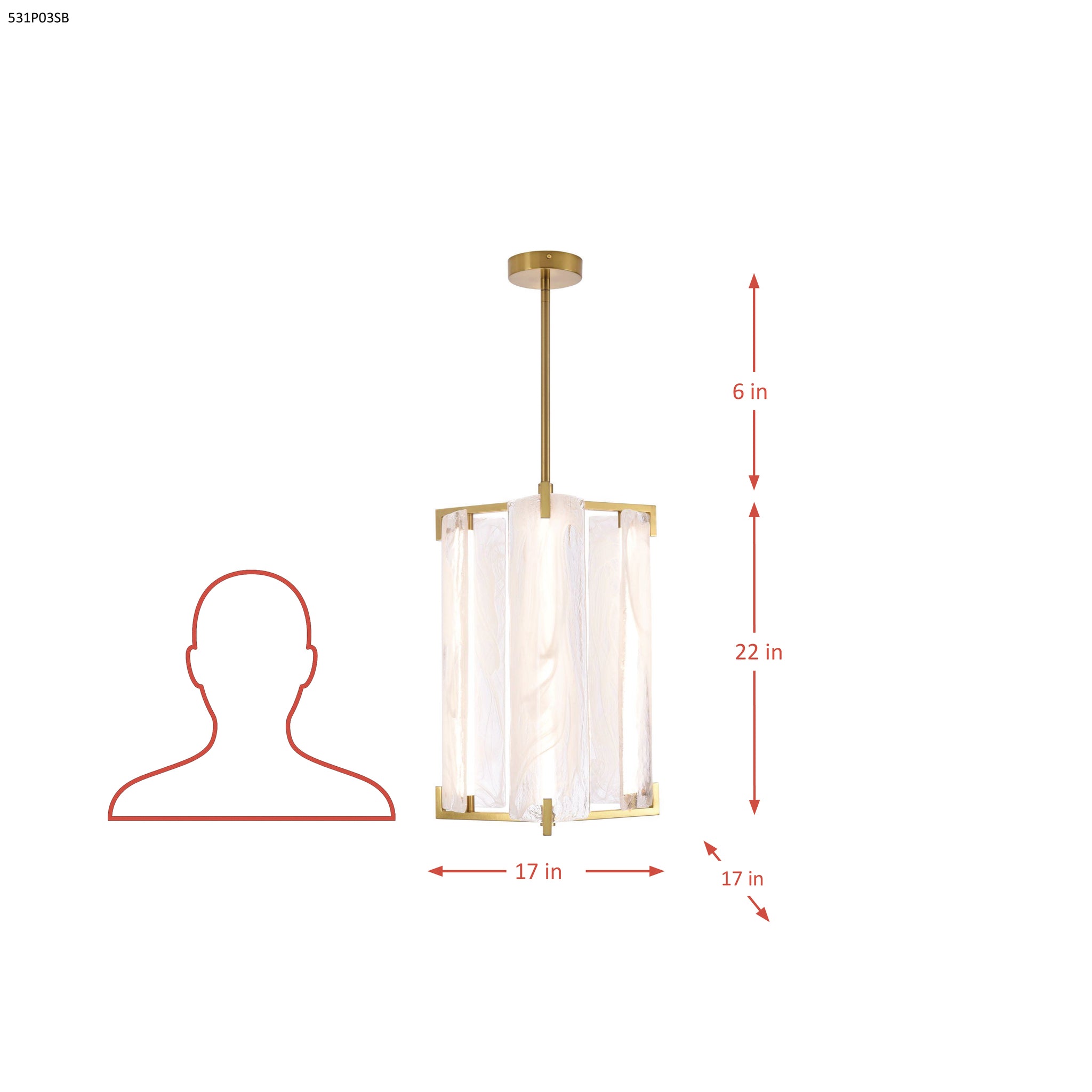 Mingle 3 Light Pendant - Satin Brass