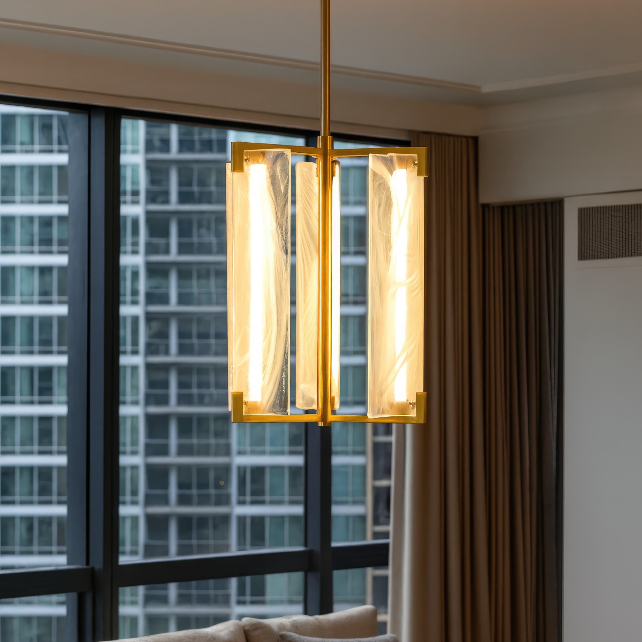 Mingle 3 Light Pendant - Satin Brass