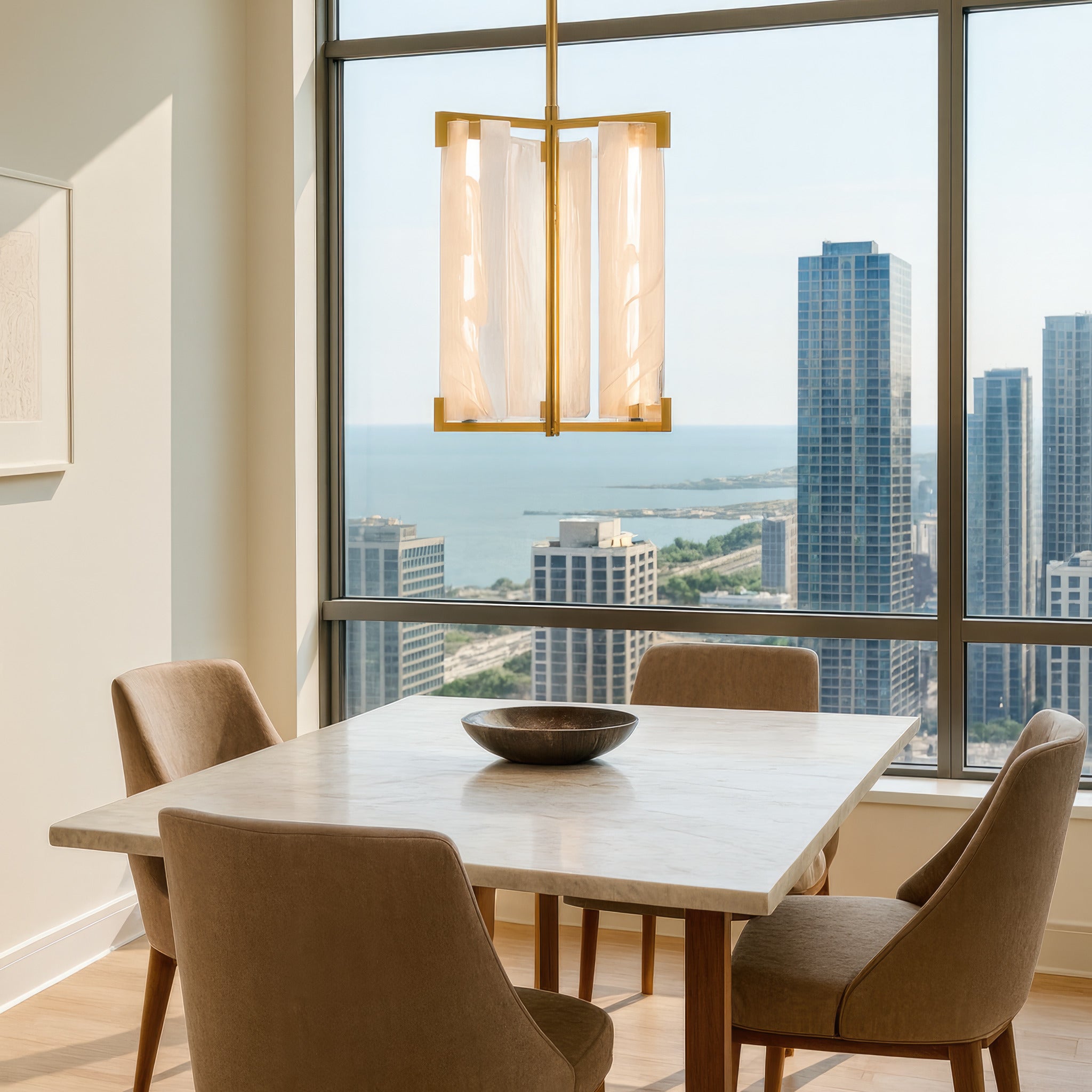 Mingle 3 Light Pendant - Satin Brass