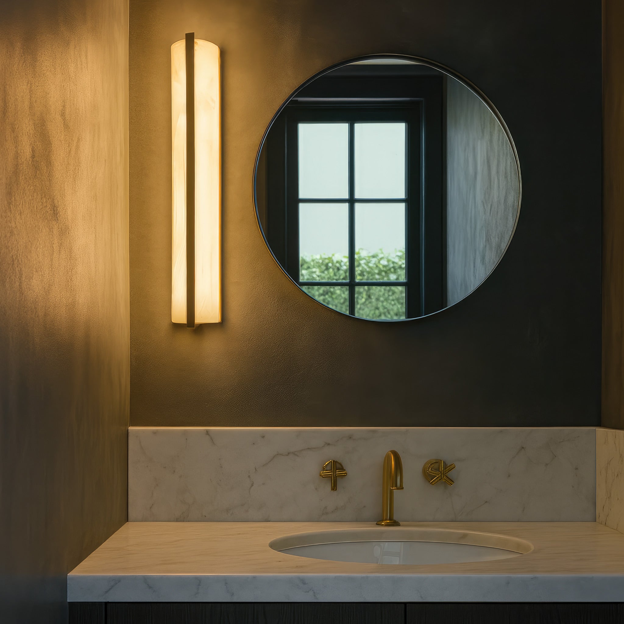 Mingle 1 Light Tall Sconce - Satin Brass