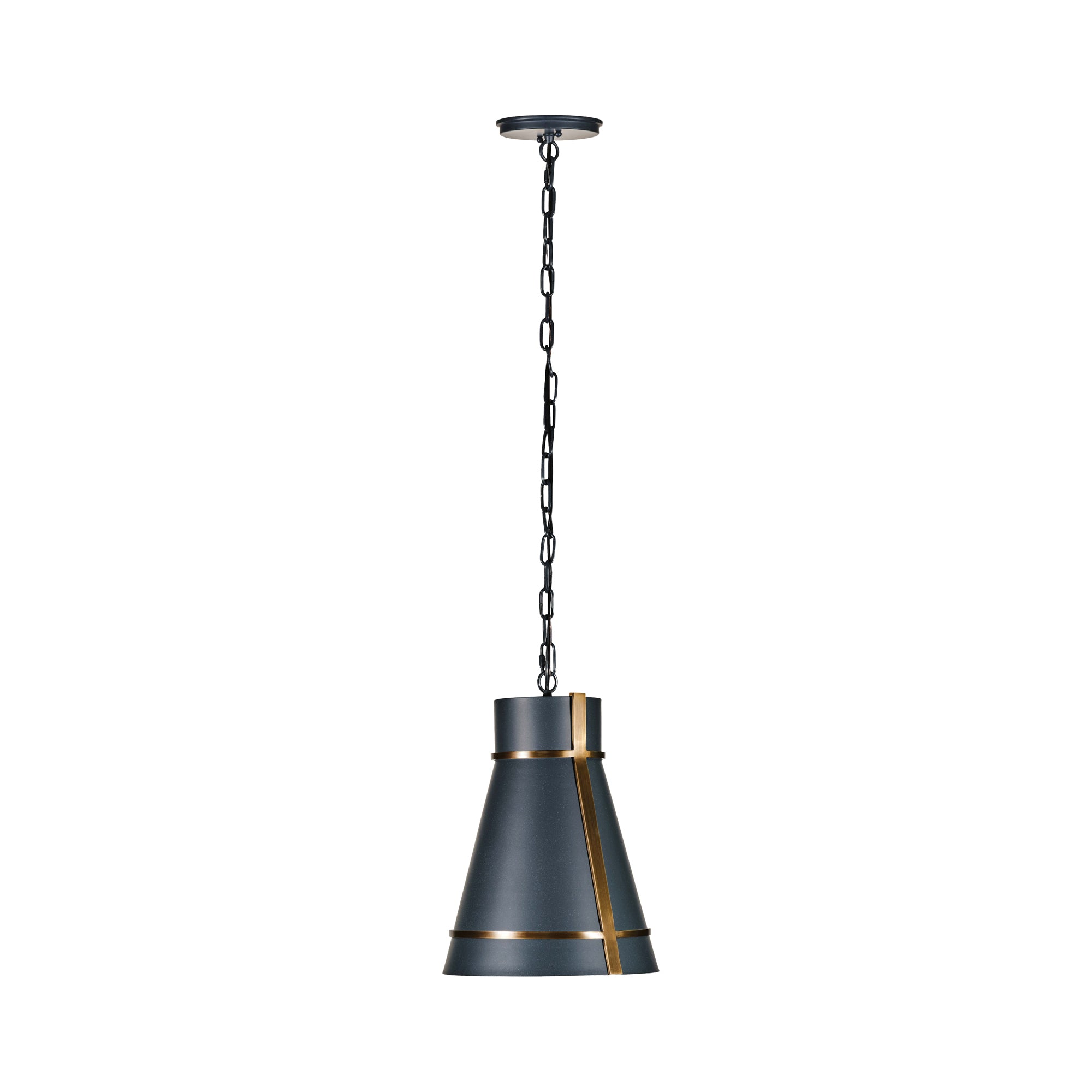 Brasserie 1 Light Mini Pendant - Blackened Zinc/Heritage Bronze