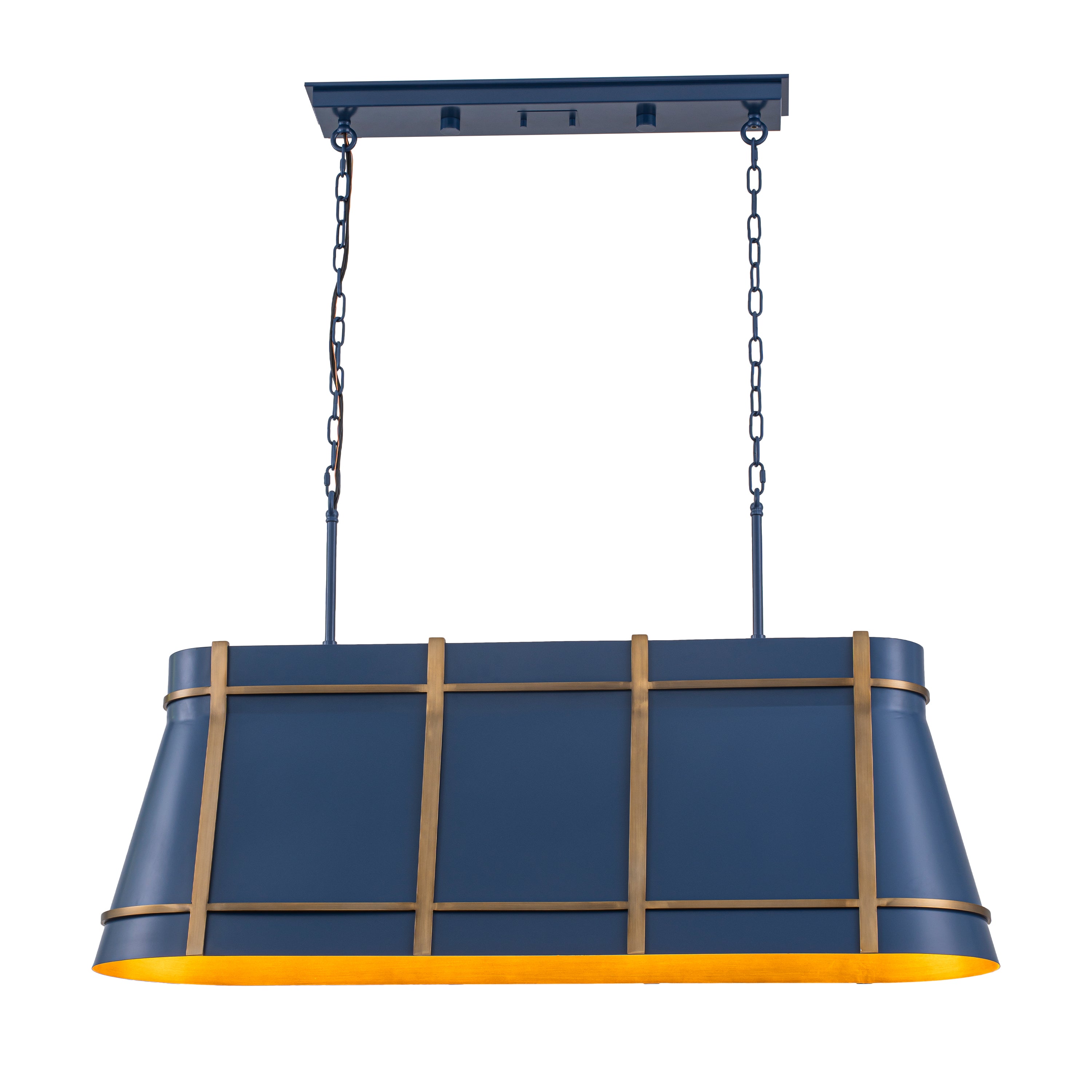Brasserie 4 Light Linear - French Blue/Heritage Bronze
