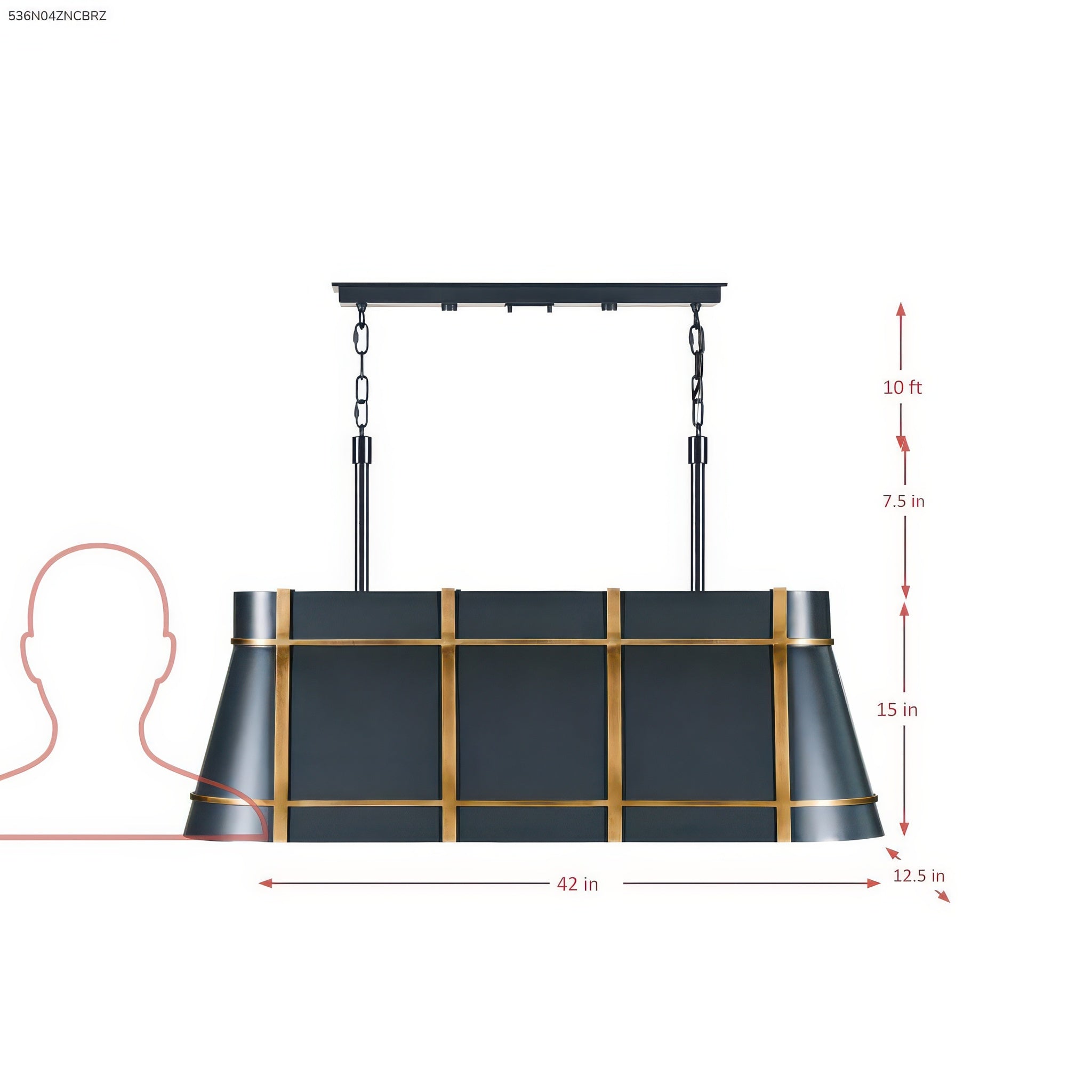 Brasserie 4 Light Linear - Blackened Zinc/Heritage Bronze