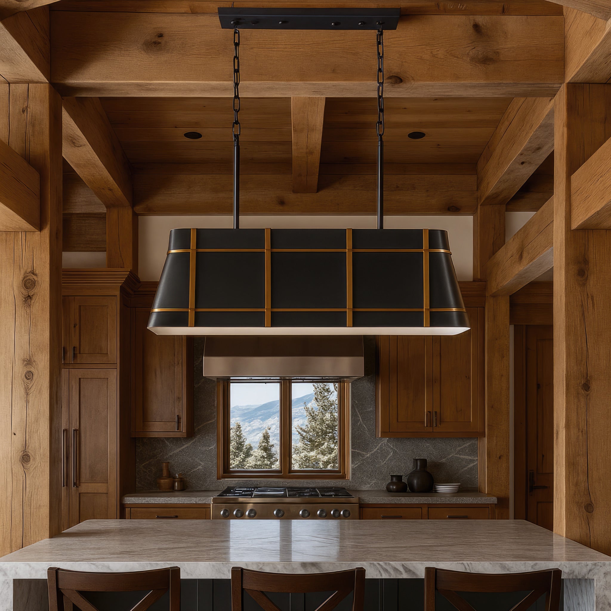 Brasserie 4-Light Linear - Blackened Zinc/Heritage Bronze