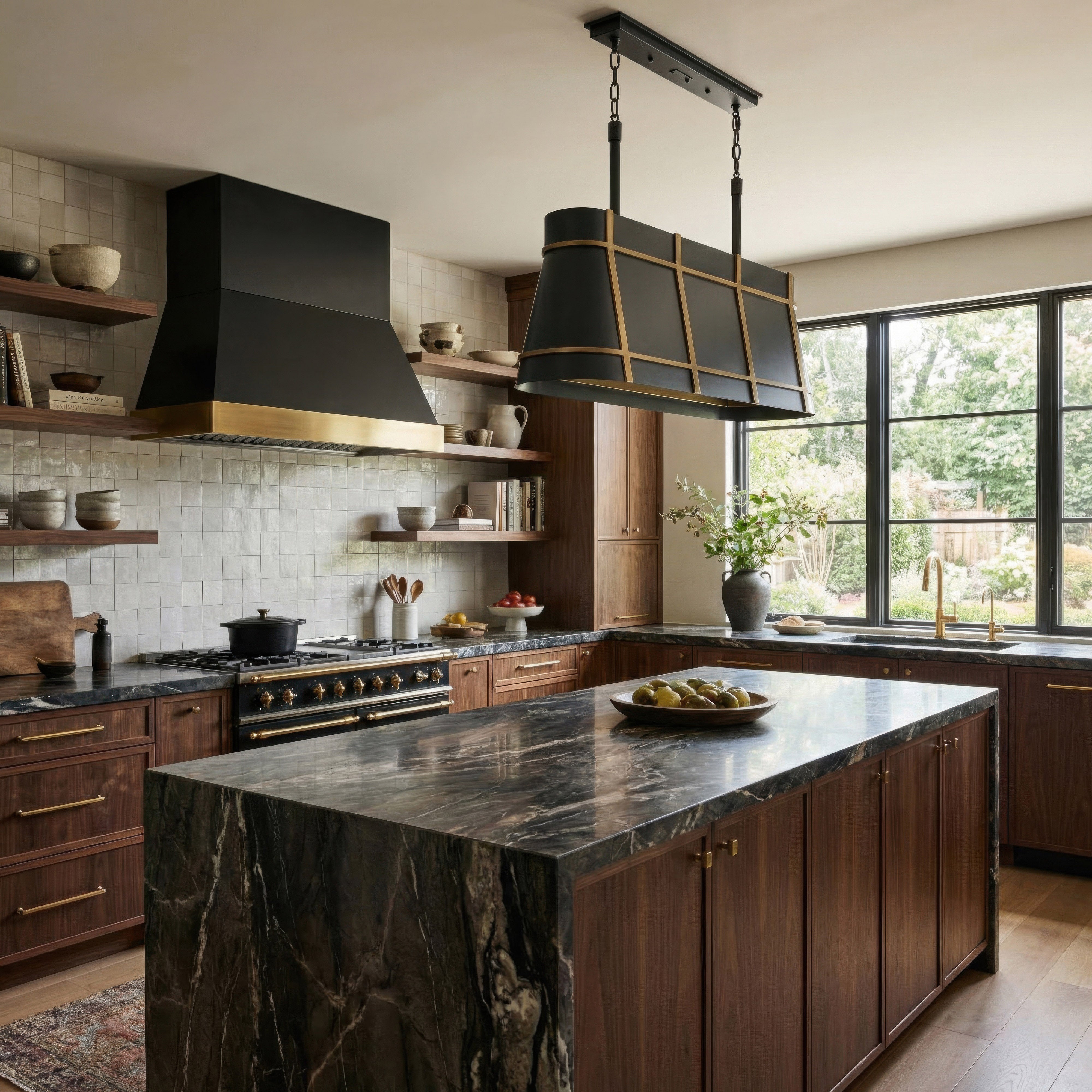 Brasserie 4-Light Linear - Blackened Zinc/Heritage Bronze