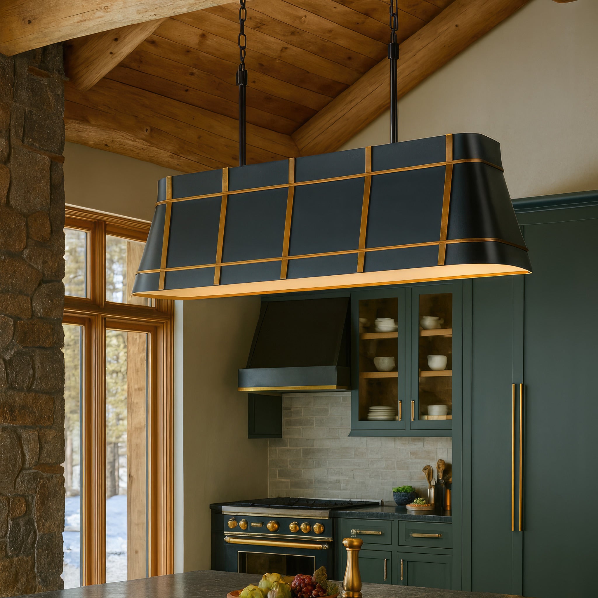 Brasserie 5 Light Linear - Blackened Zinc/Heritage Bronze