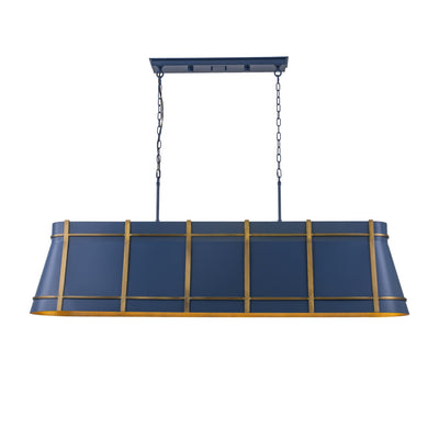 Brasserie 6 Light Linear - French Blue/Heritage Bronze