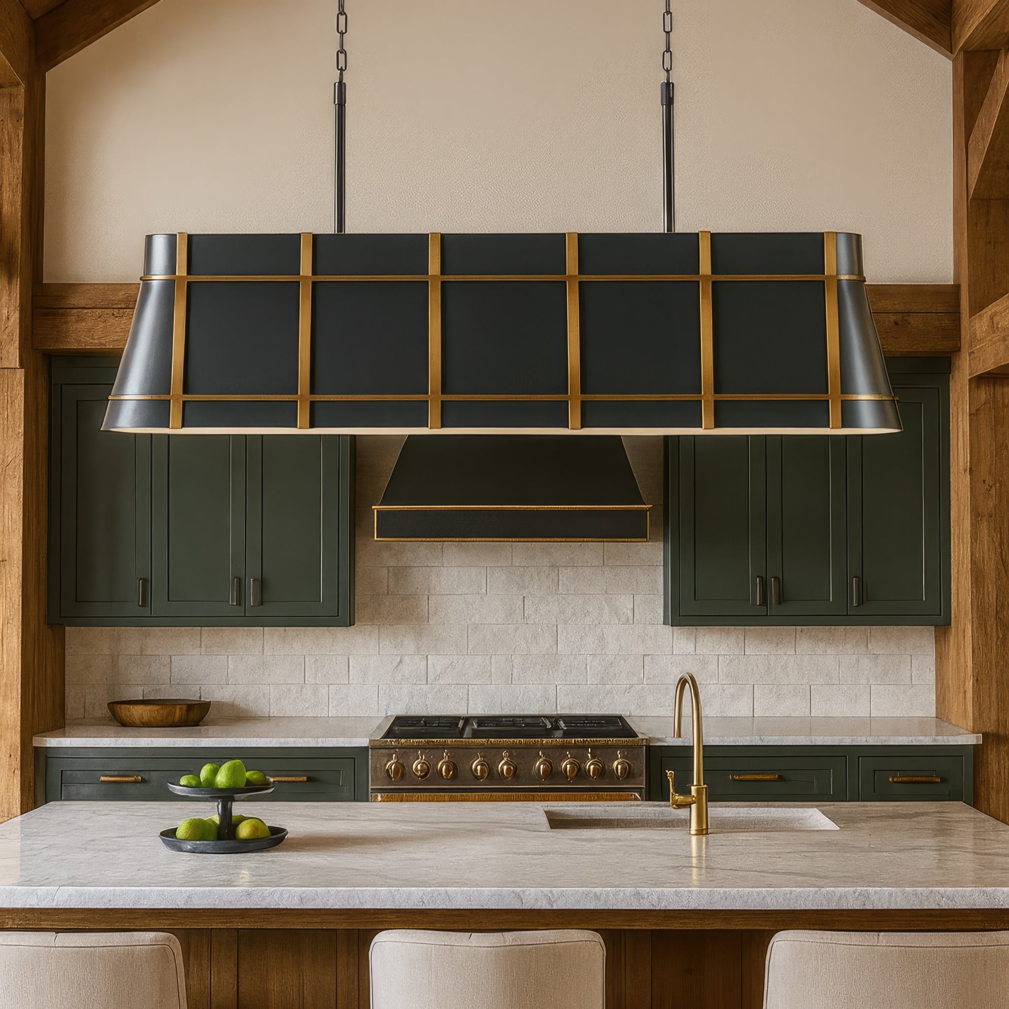 Brasserie 6-Light Linear - Blackened Zinc/Heritage Bronze