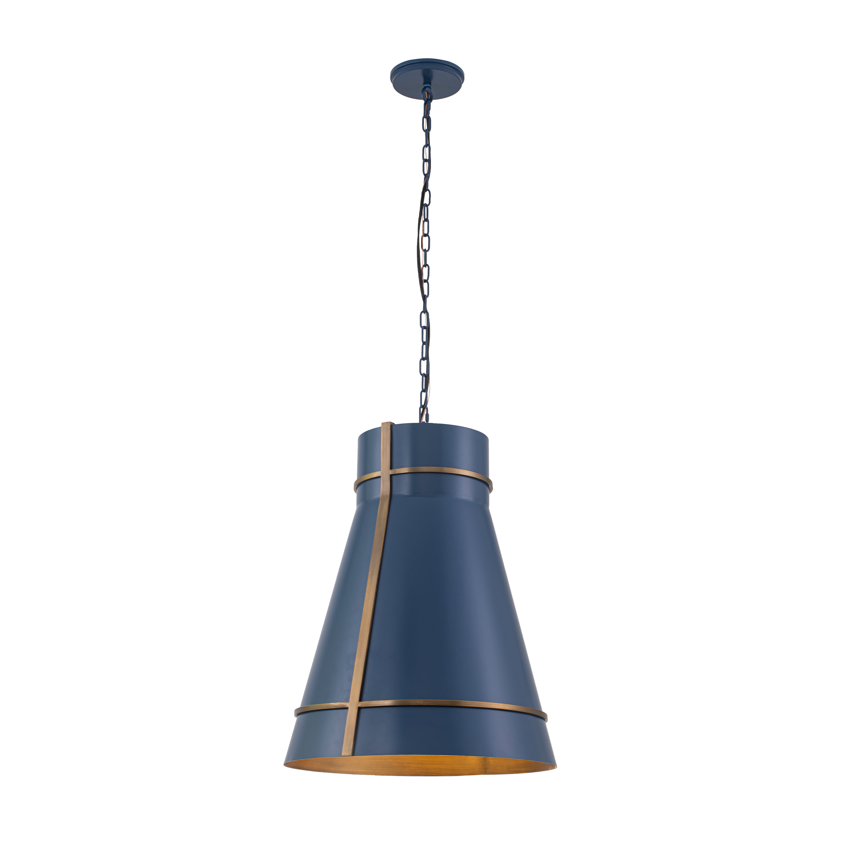 Brasserie 1 Light Pendant - French Blue/Heritage Bronze