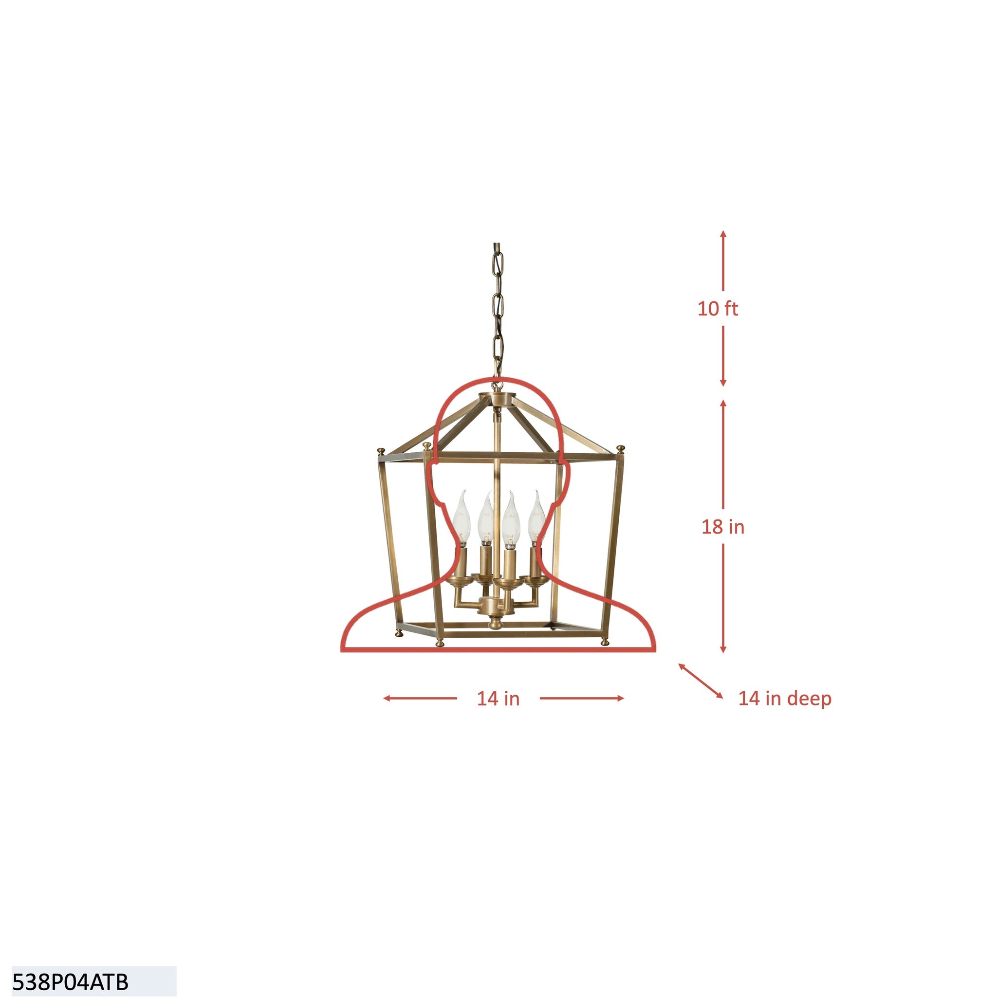 Gridlock 4 Light Pendant - Heritage Black/Antique Bronze