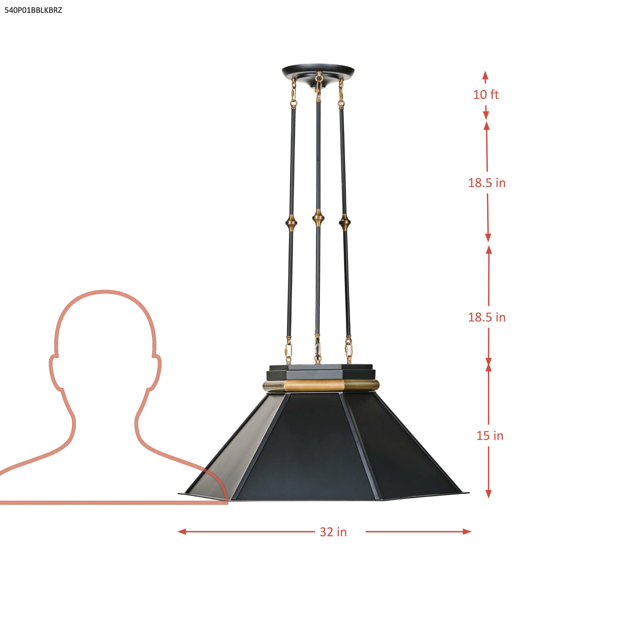 Mood Swings 1 Light Hexagonal Pendant - Heritage Black/Heritage Bronze