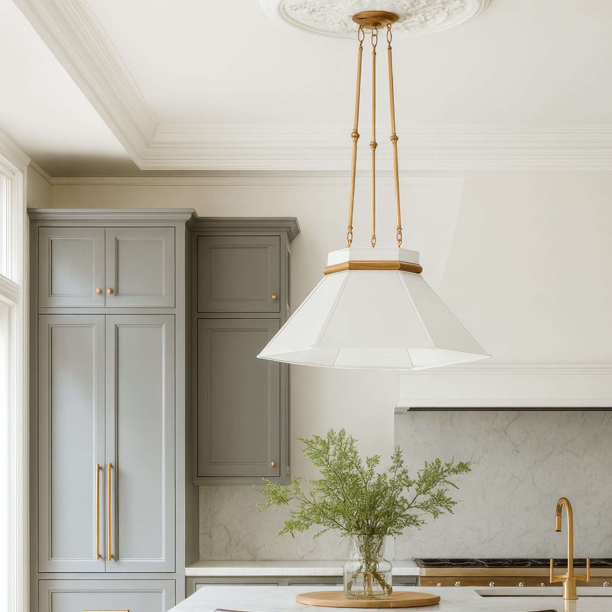 Mood Swings 1 Light Hexagonal Pendant - Heritage White/Heritage Bronze