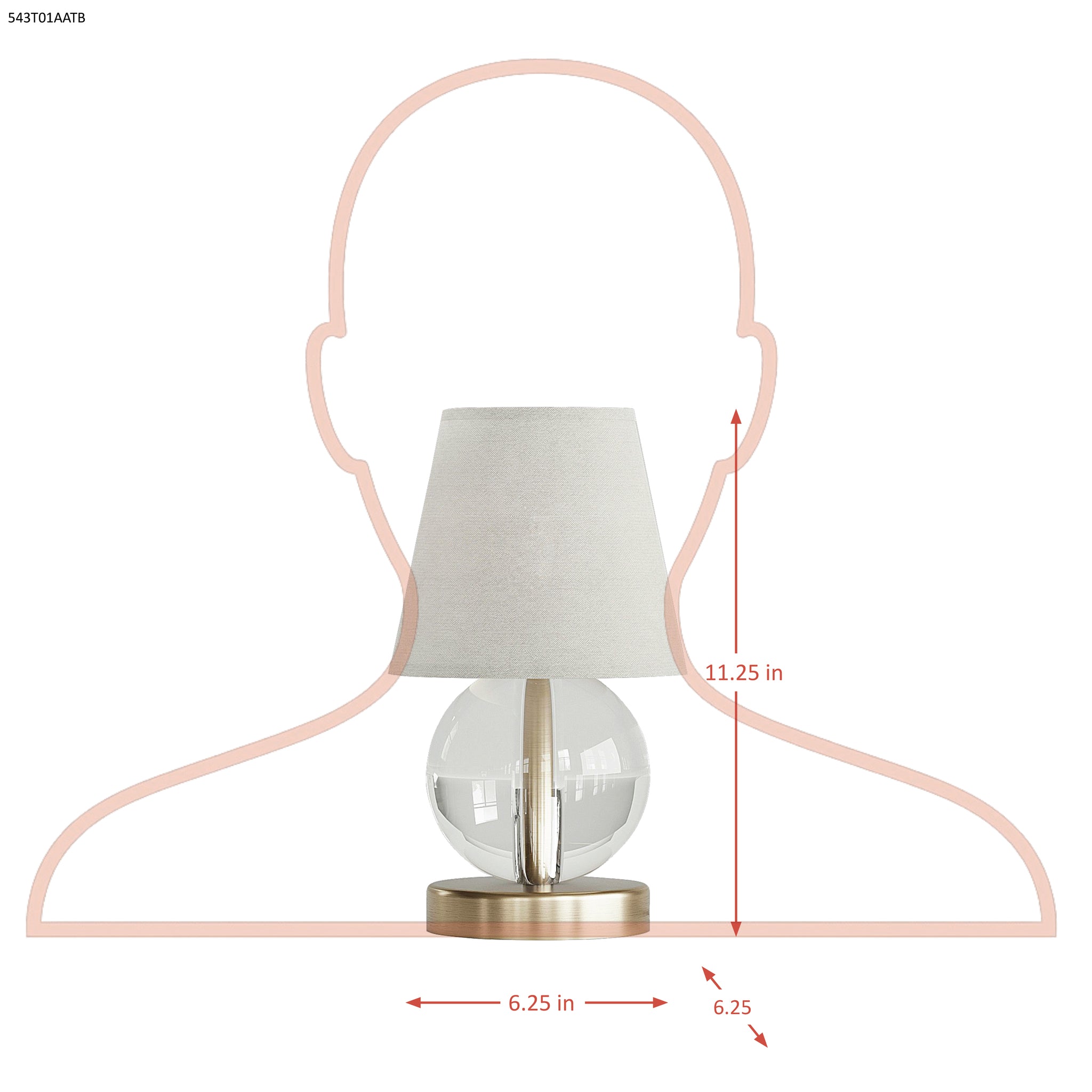 Mona & Lisa 1 Light Spherical Crystal Table Lamp - Antique Bronze