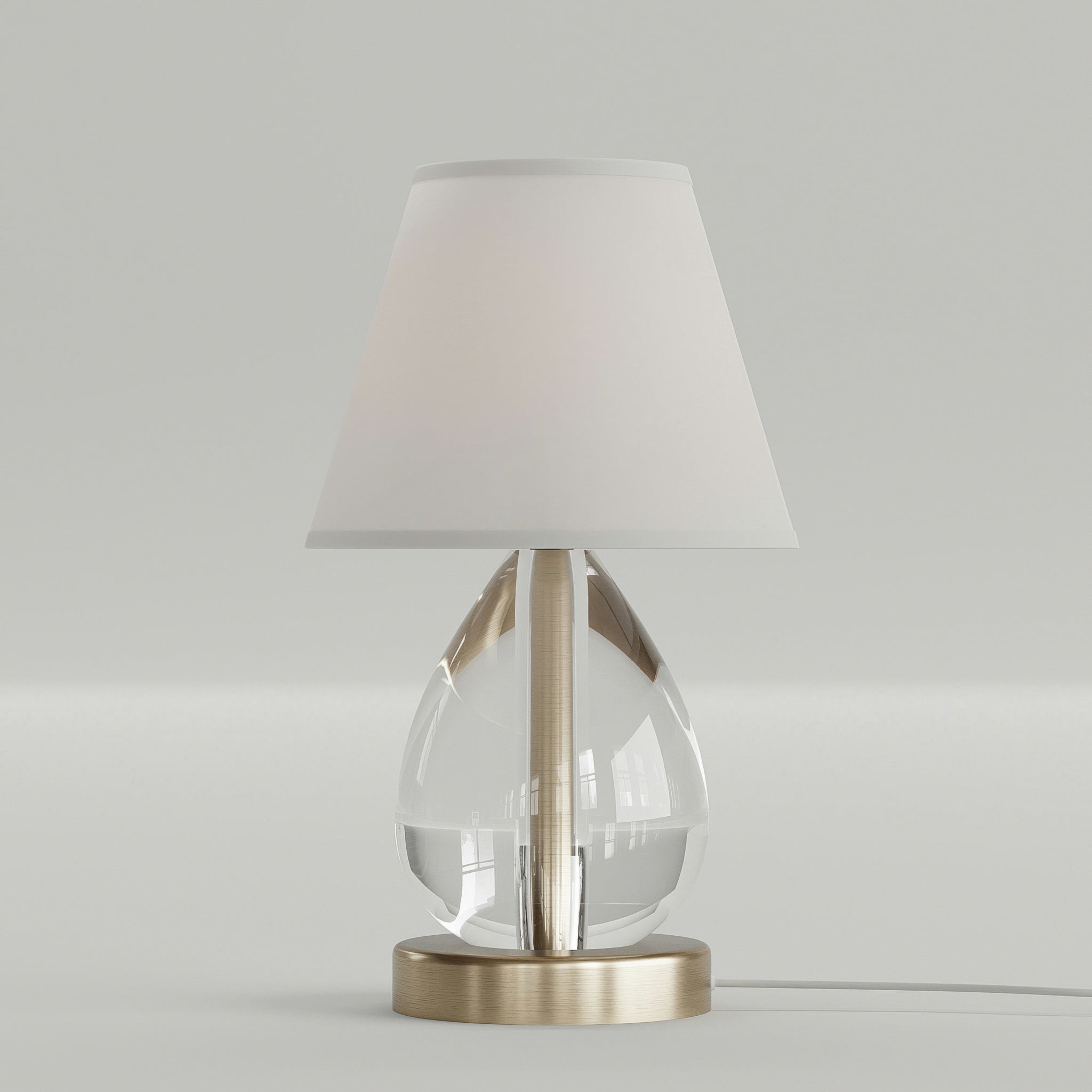 Mona & Lisa 1 Light Oblong Crystal Table Lamp - Antique Bronze