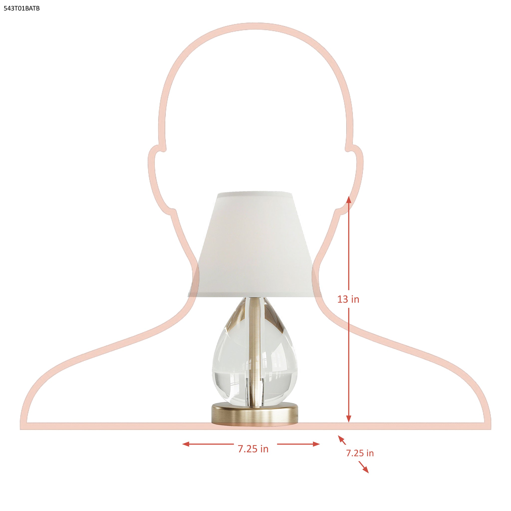 Mona & Lisa 1 Light Oblong Crystal Table Lamp - Antique Bronze