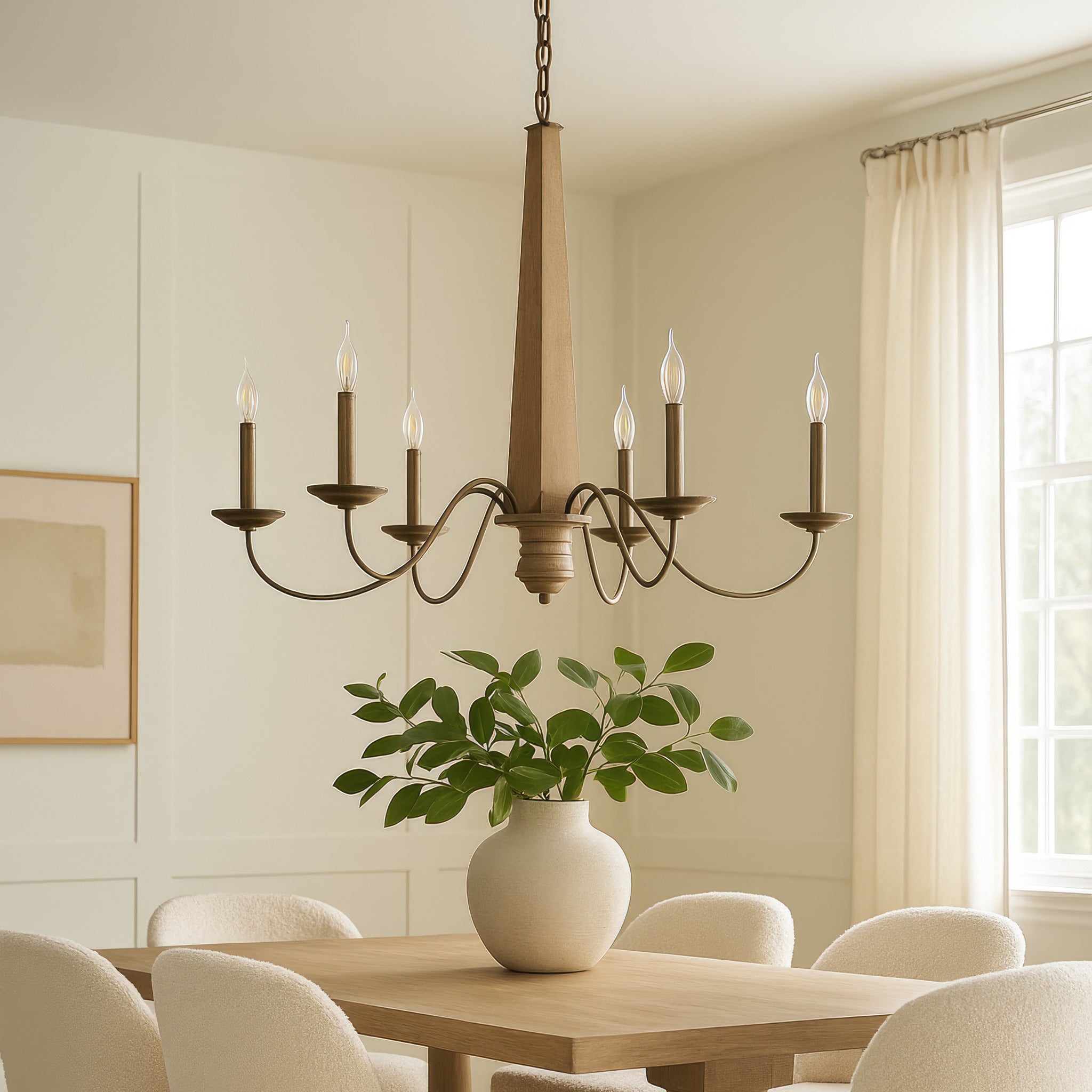 Dinner at 6 Light Chandelier - Heritage Bronze