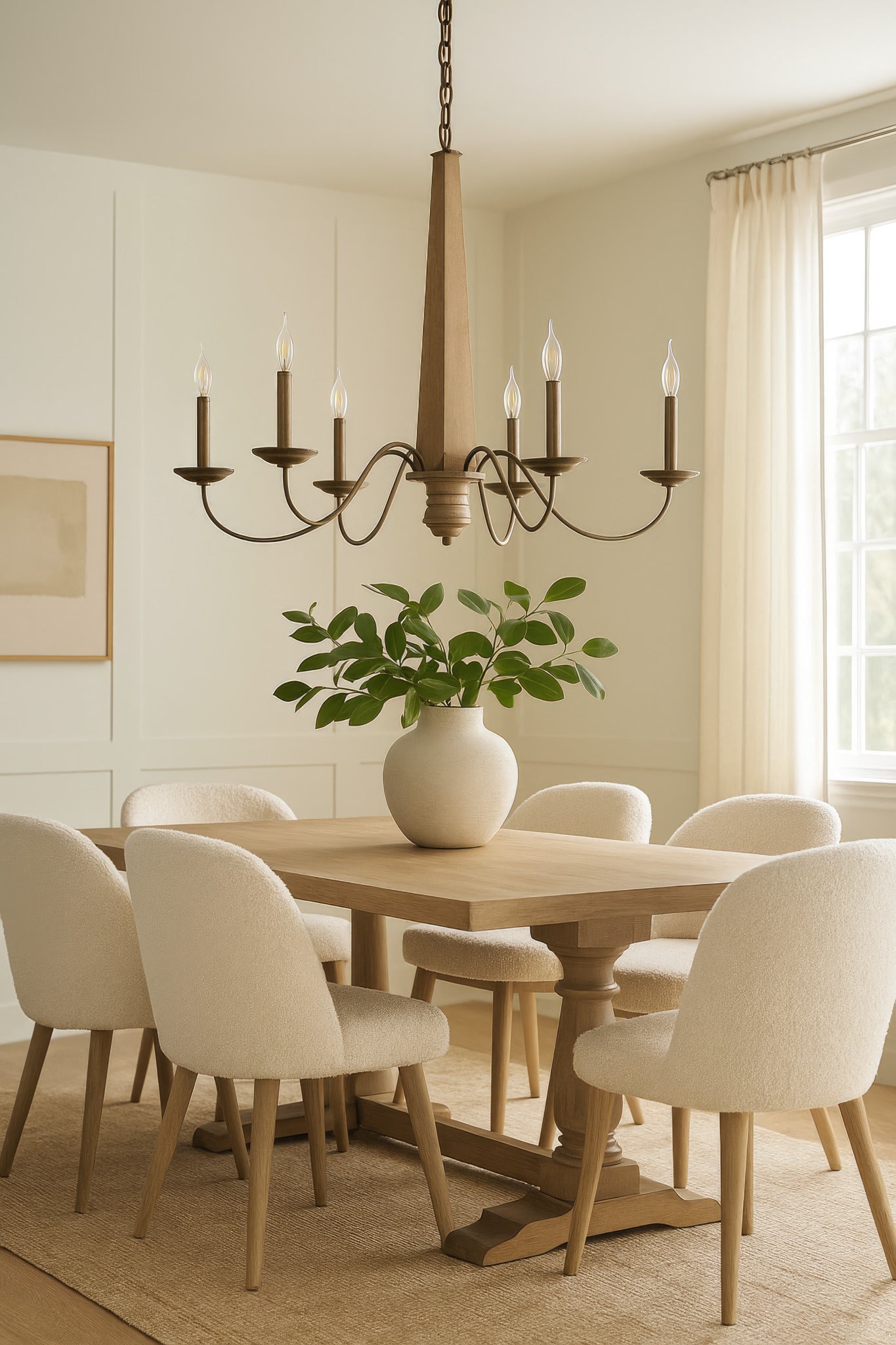 Dinner at 6 Light Chandelier - Heritage Bronze