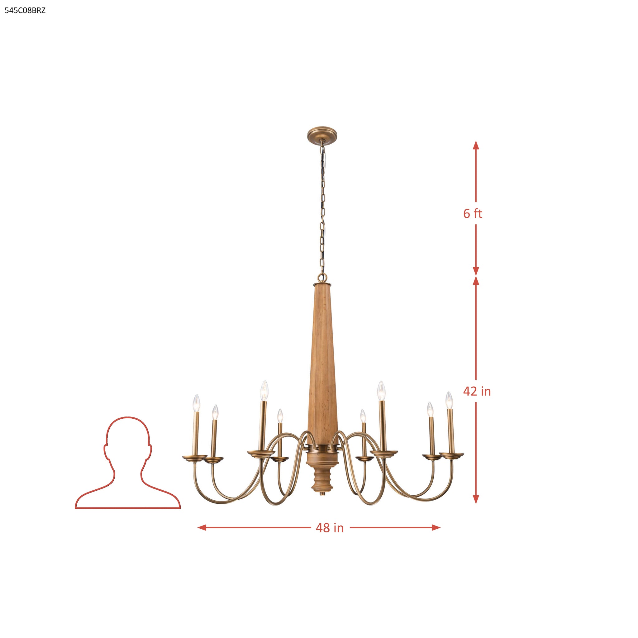 Dinner at 8 Light Chandelier - Heritage Bronze
