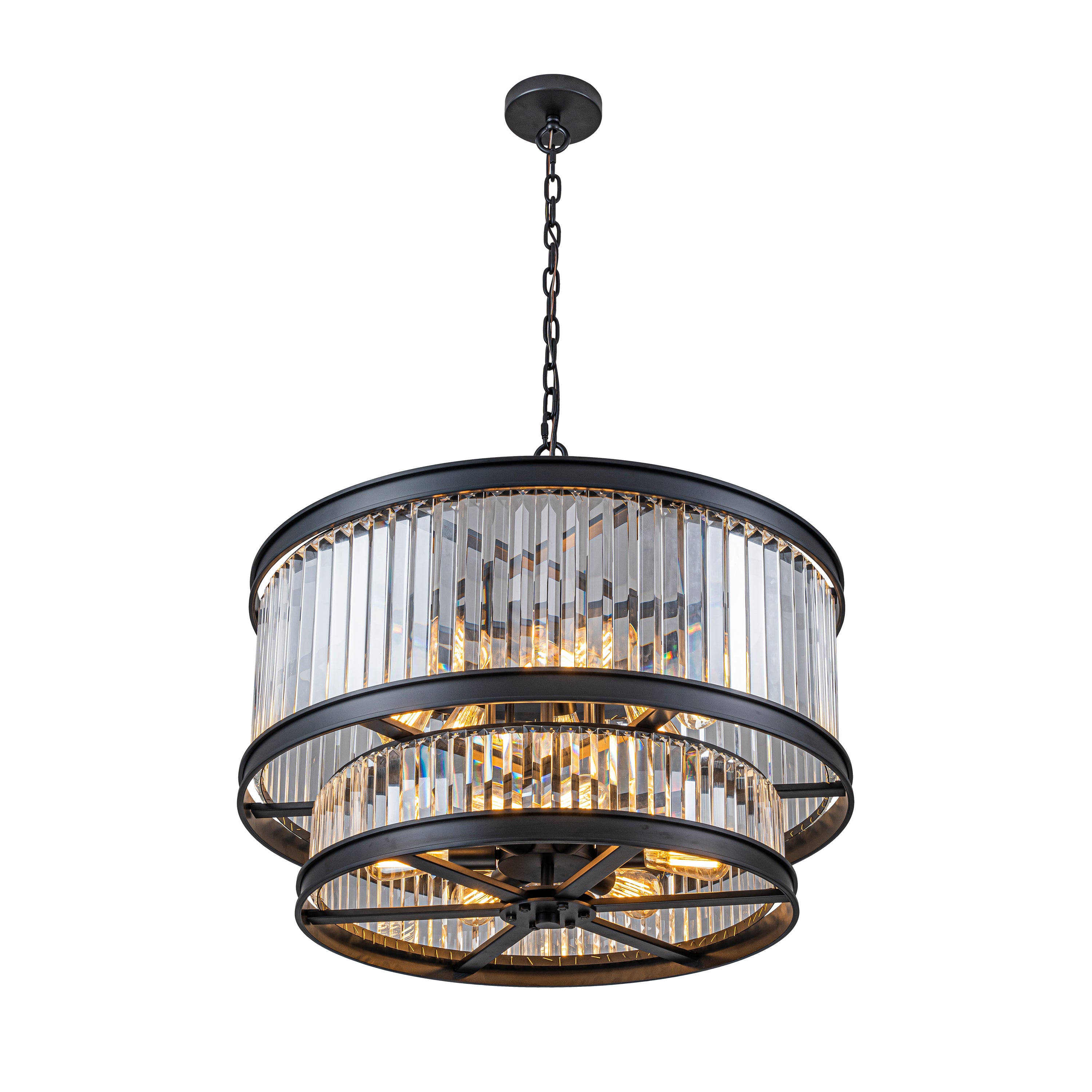 Double Take 8-Light 2-Tier Pendant - Heritage Black
