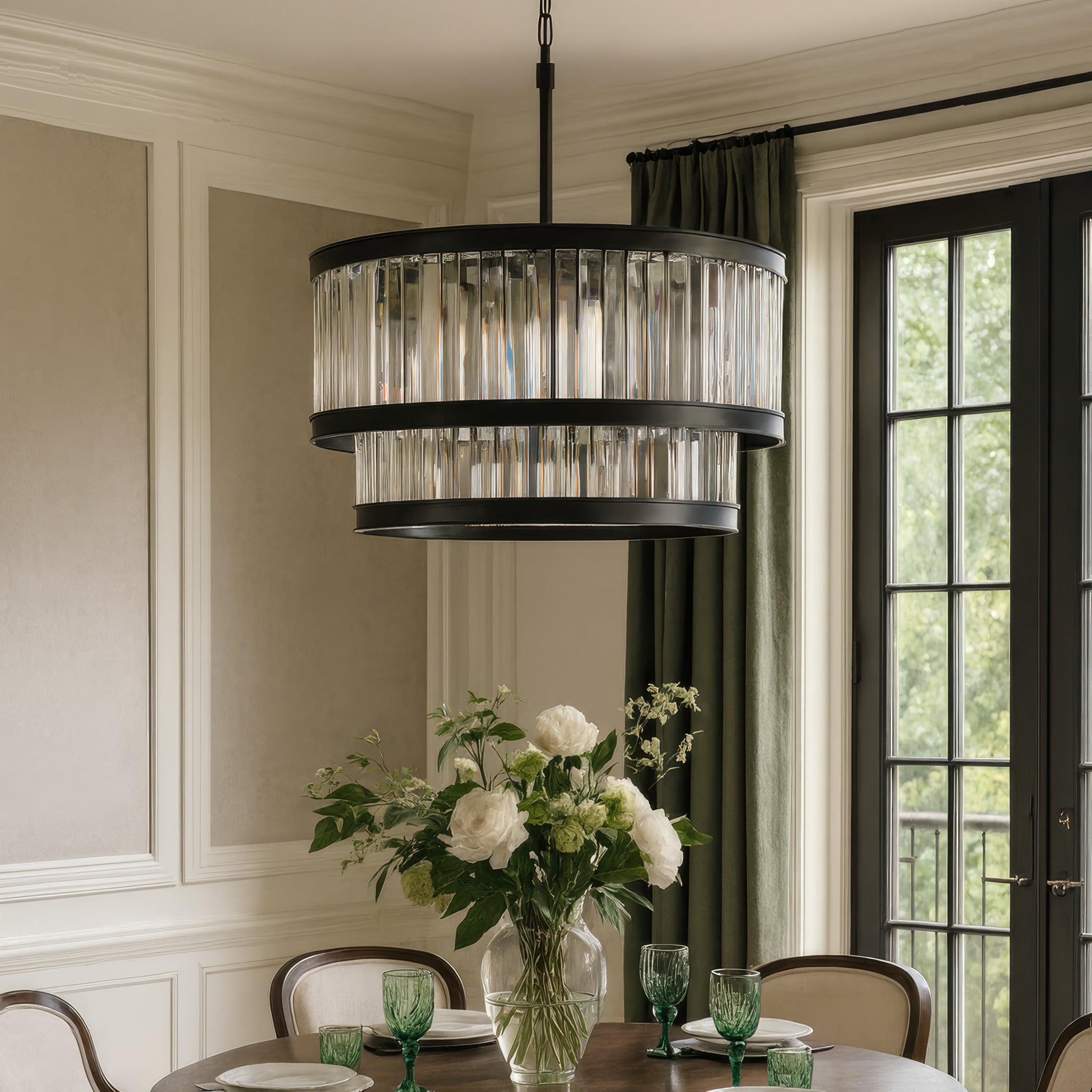 Double Take 14 Light 2-Tier Pendant - Heritage Black