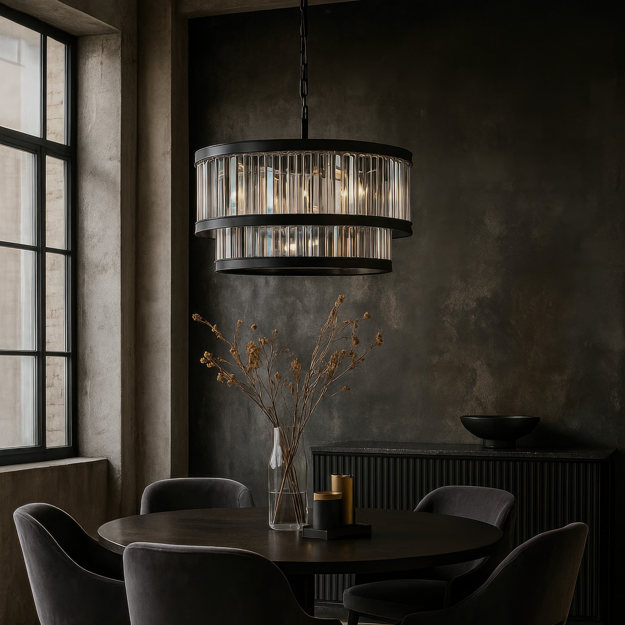 Double Take 14 Light 2-Tier Pendant - Heritage Black