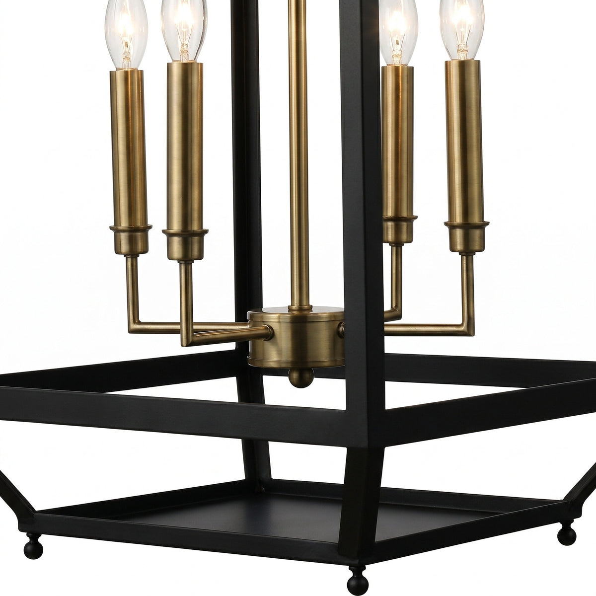 Midnight Manor Large 4 Light Pendant - Blackened Zinc/Antique Bronze