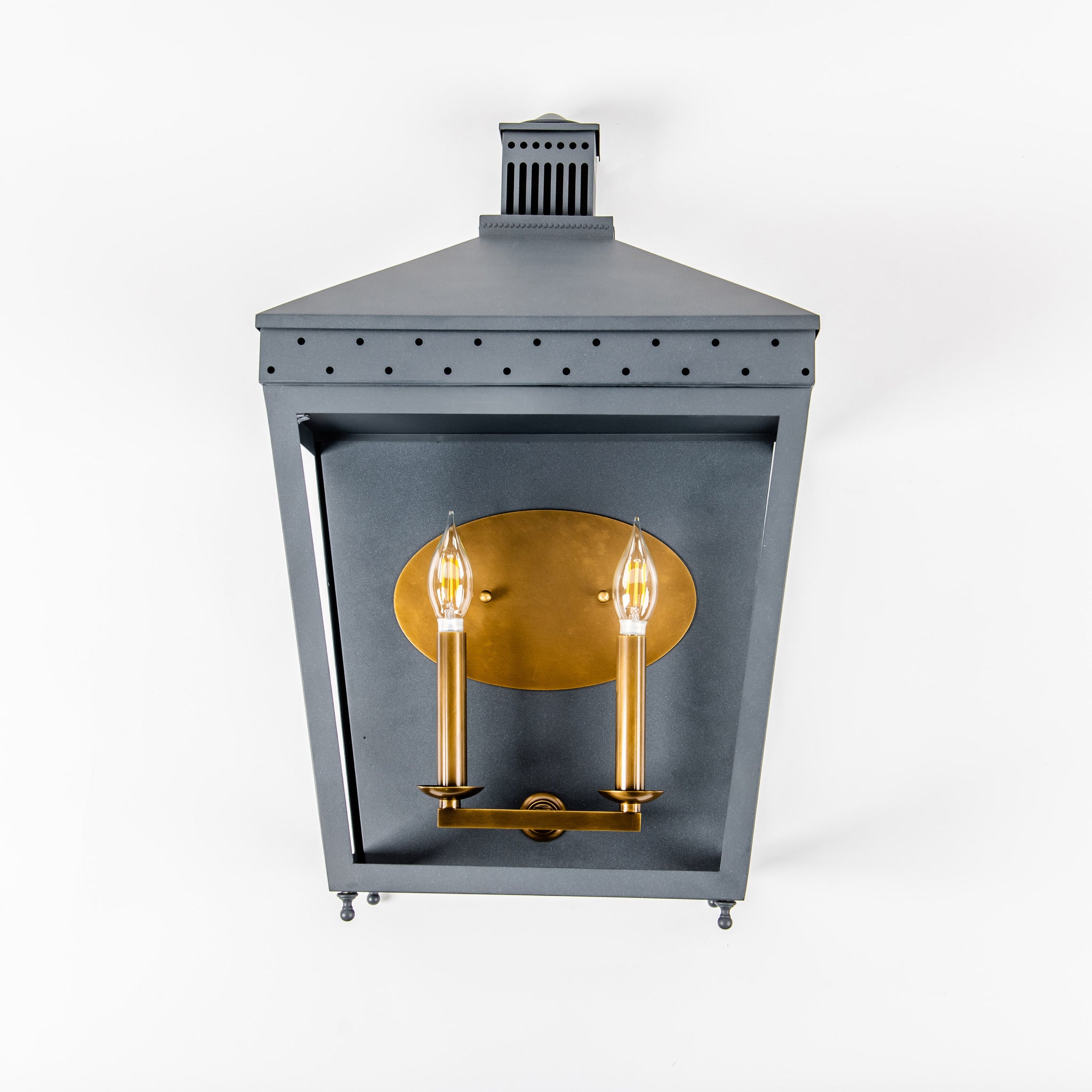 Midnight Manor 2 Light Sconce - Blackened Zinc/Antique Bronze