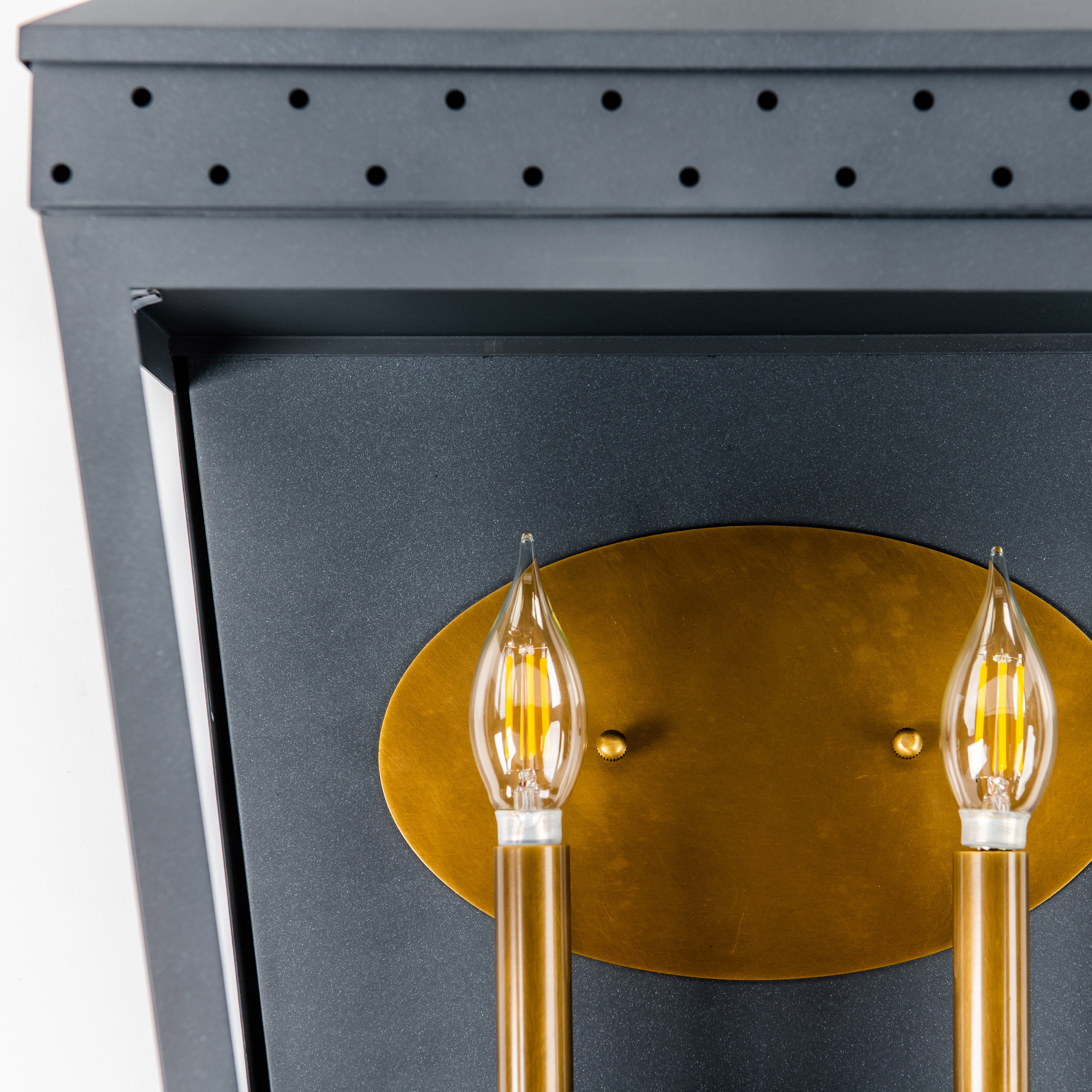 Midnight Manor 2-Light Sconce - Blackened Zinc/Antique Bronze