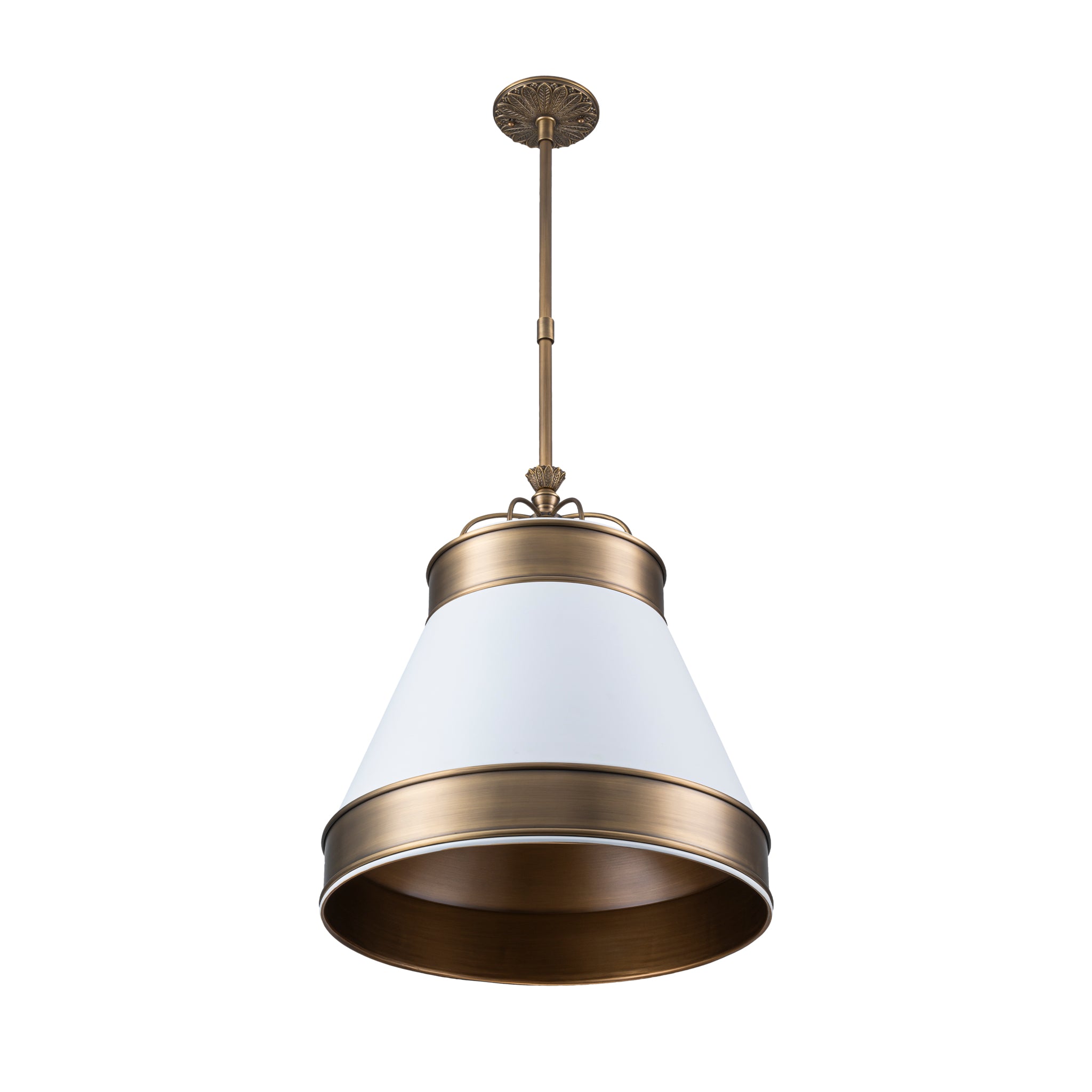 Savarin 1 Light Medium Pendant - Heritage White/Heritage Bronze