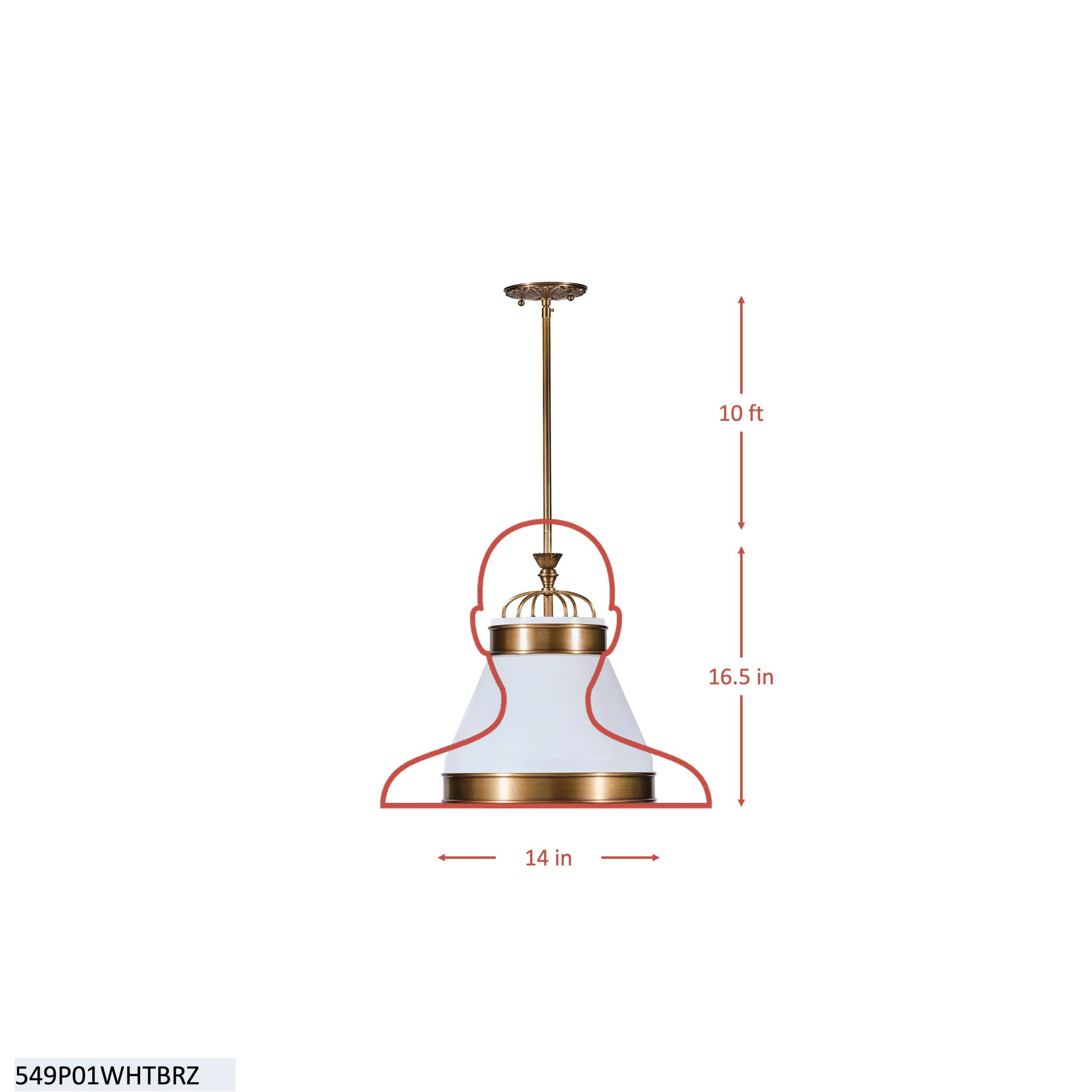 Savarin 1 Light Small Pendant - Heritage White/Heritage Bronze