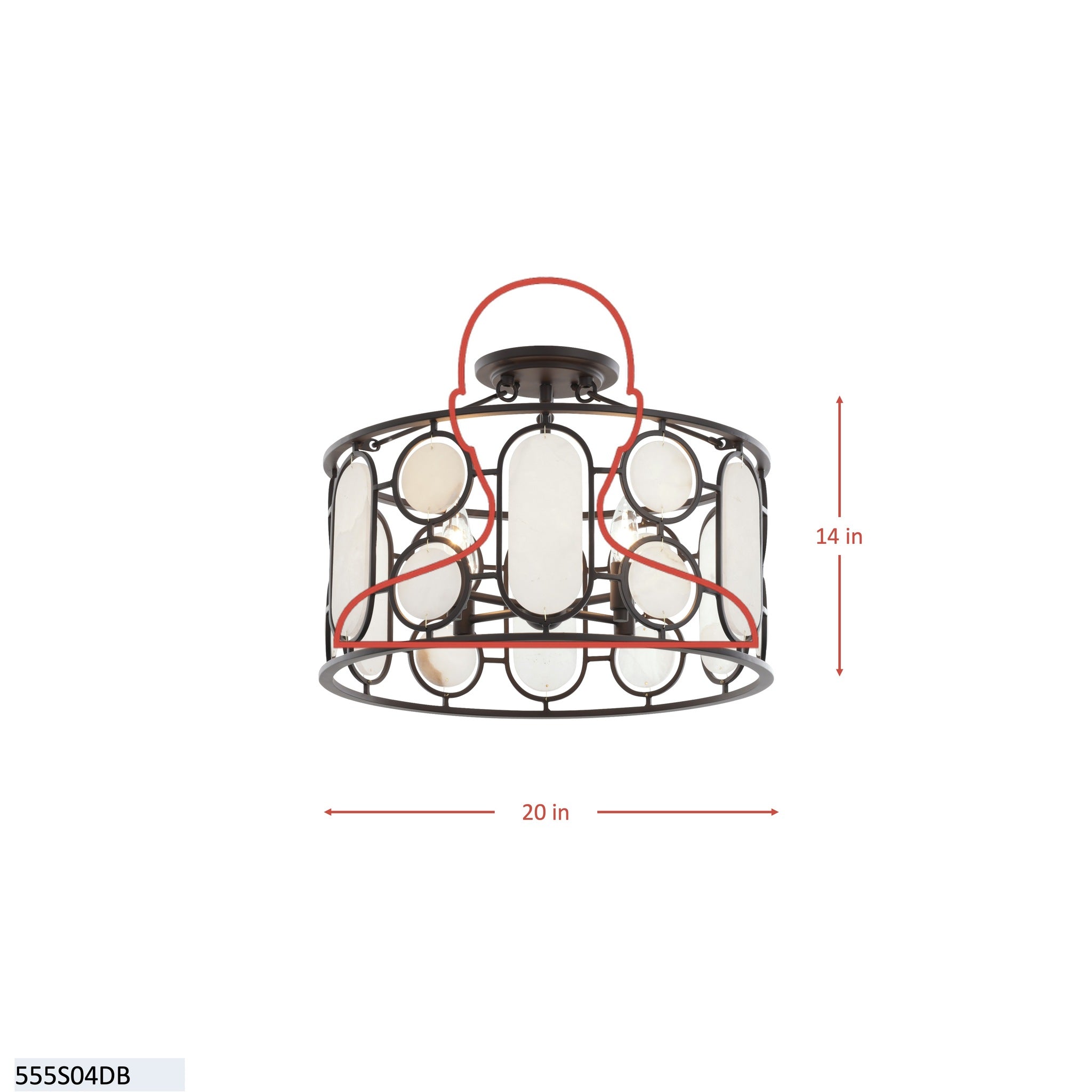 Oval Office 4 Light Semi Flush