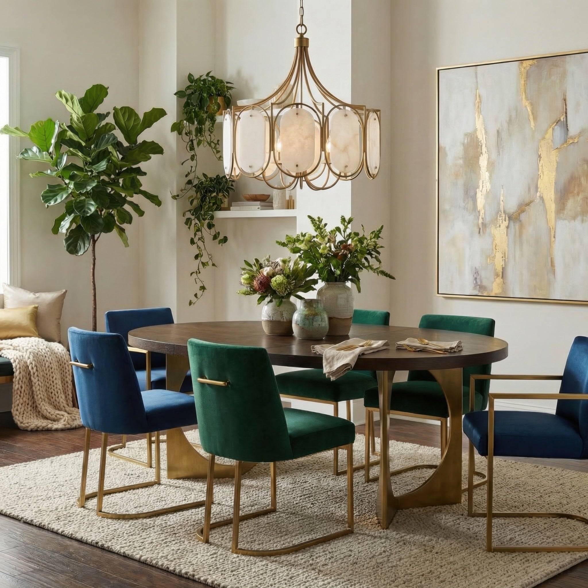 Panelist 5 Light Pendant - Brass Kisser