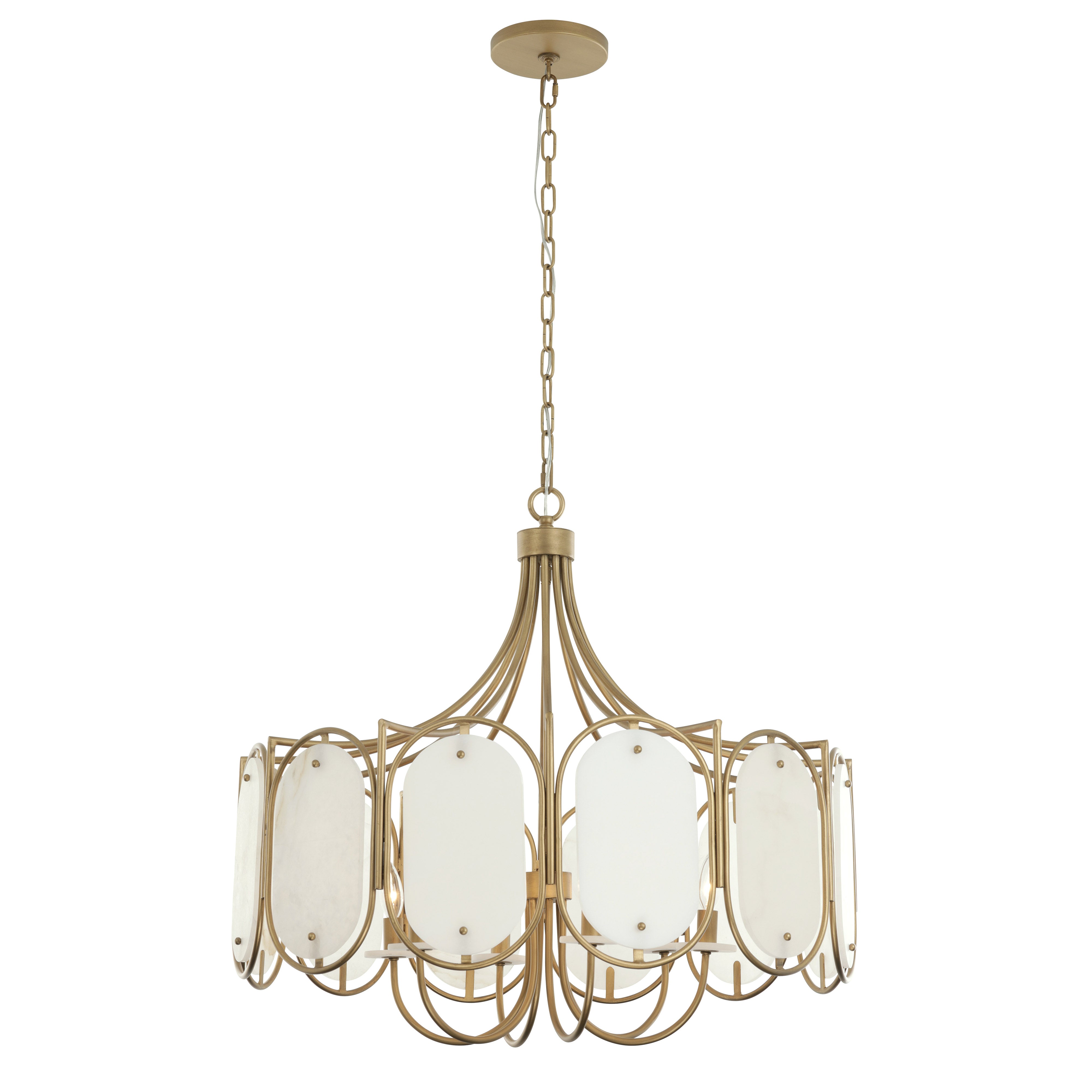 Panelist 6 Light Pendant - Brass Kisser