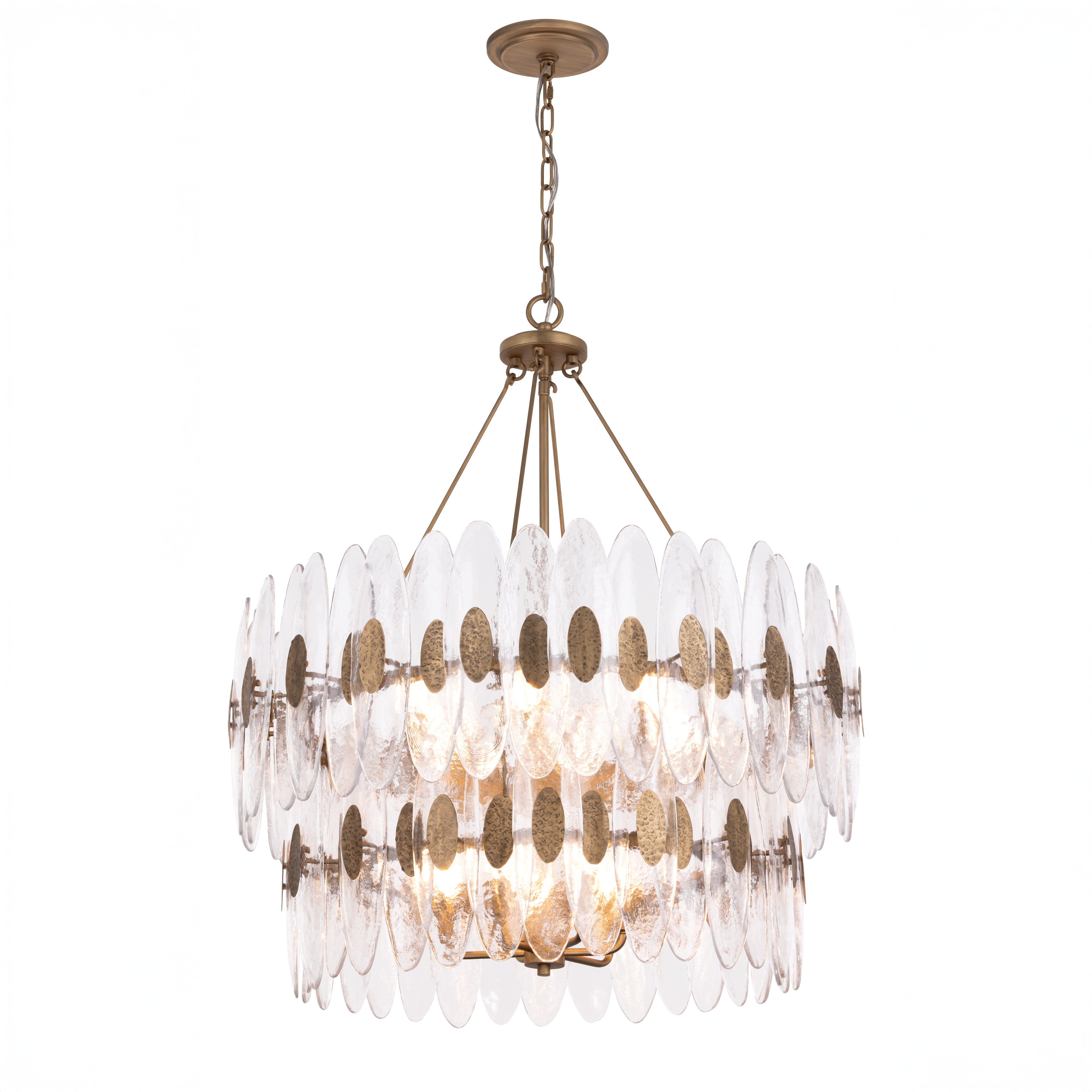 Aurora-14 Light 2 Tier Pendant - Havana Gold