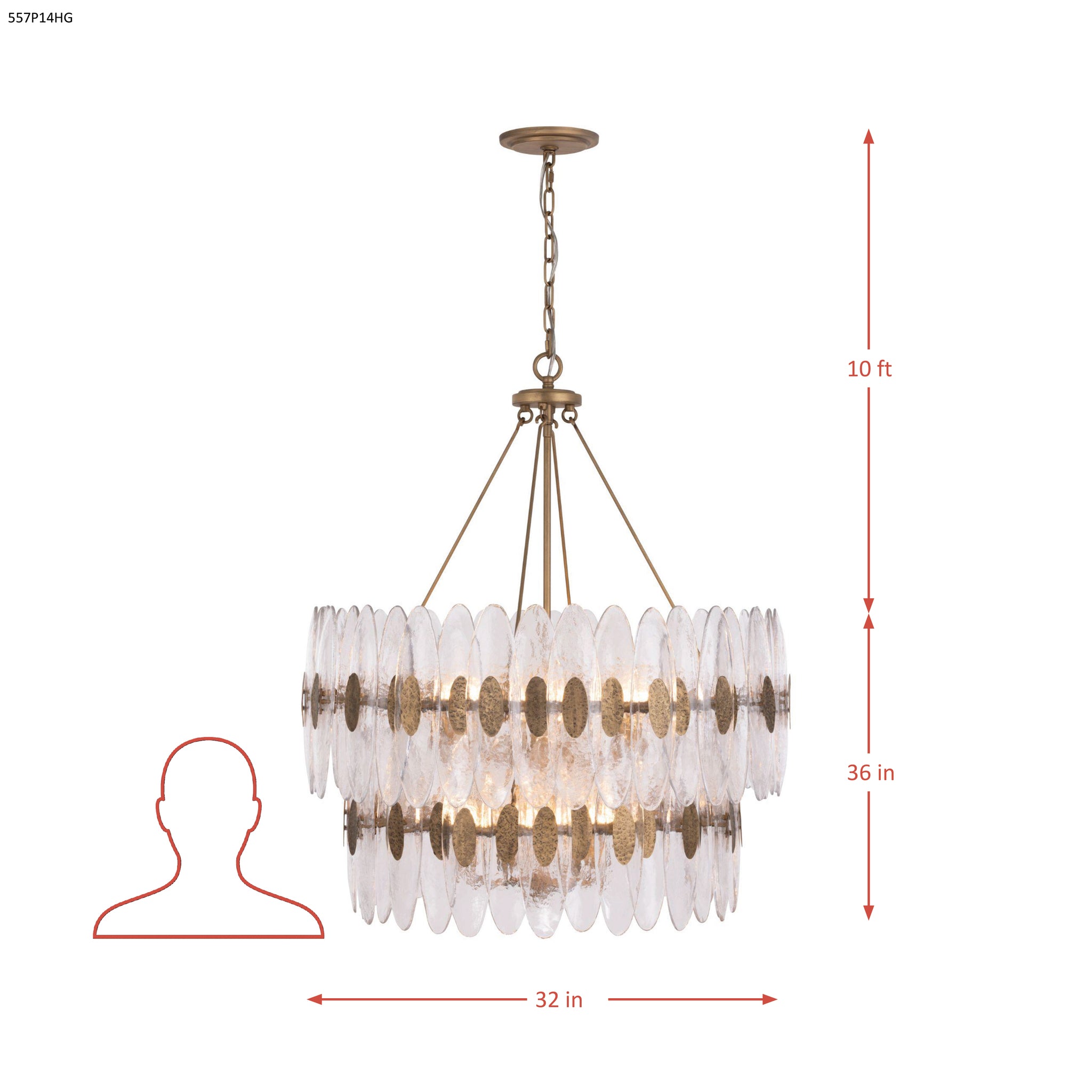 Aurora-14 Light 2 Tier Pendant