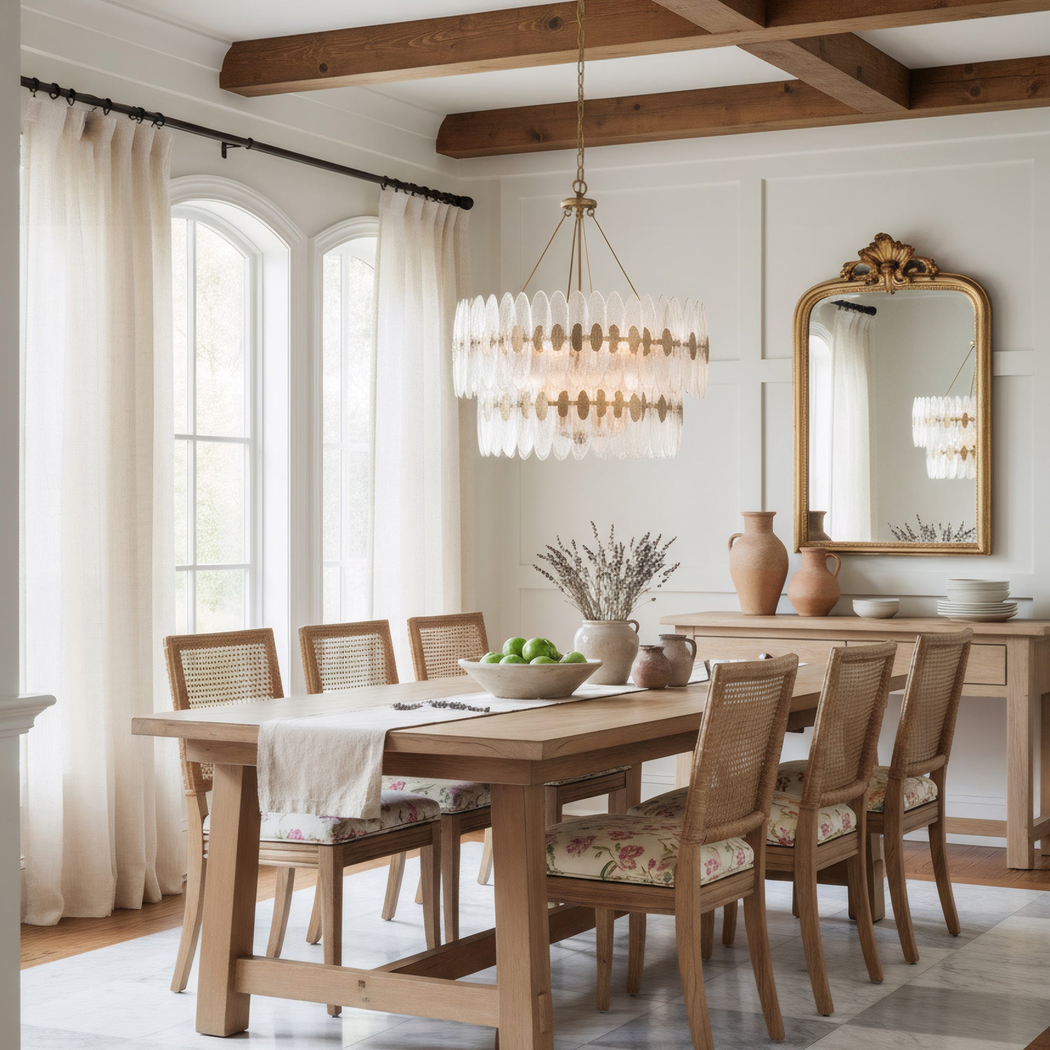 Aurora-14 Light 2 Tier Pendant - Havana Gold