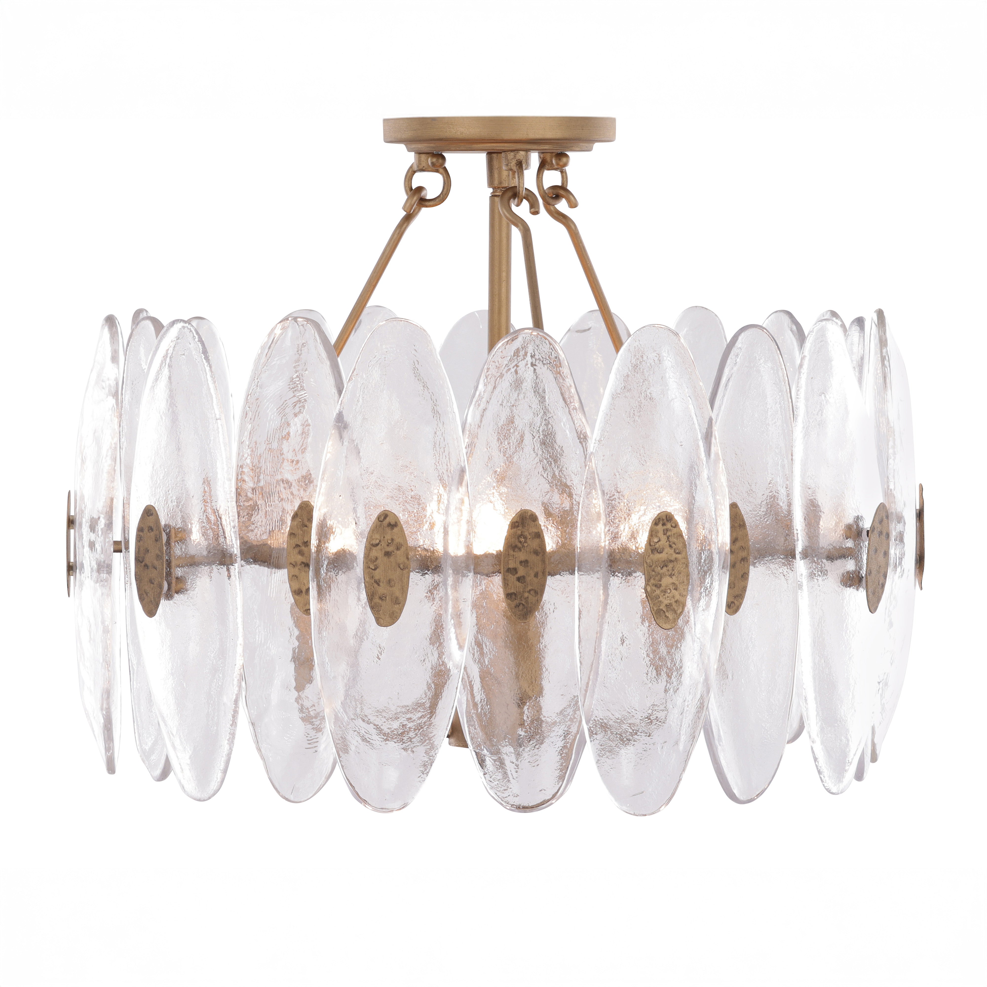 Aurora-4 Light Convertible Semi Flush - Havana Gold